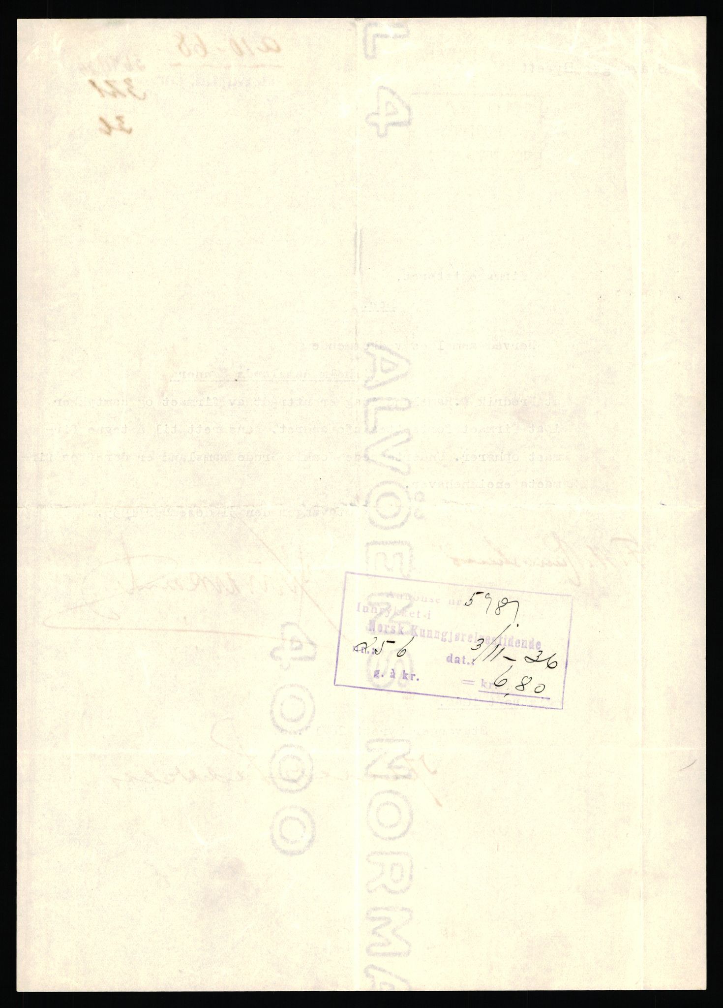 Stavanger byfogd, AV/SAST-A-101408/002/J/Jd/Jde/L0004: Registreringsmeldinger og bilag. Enkeltmannsforetak, 1001-1350, 1891-1990, p. 367