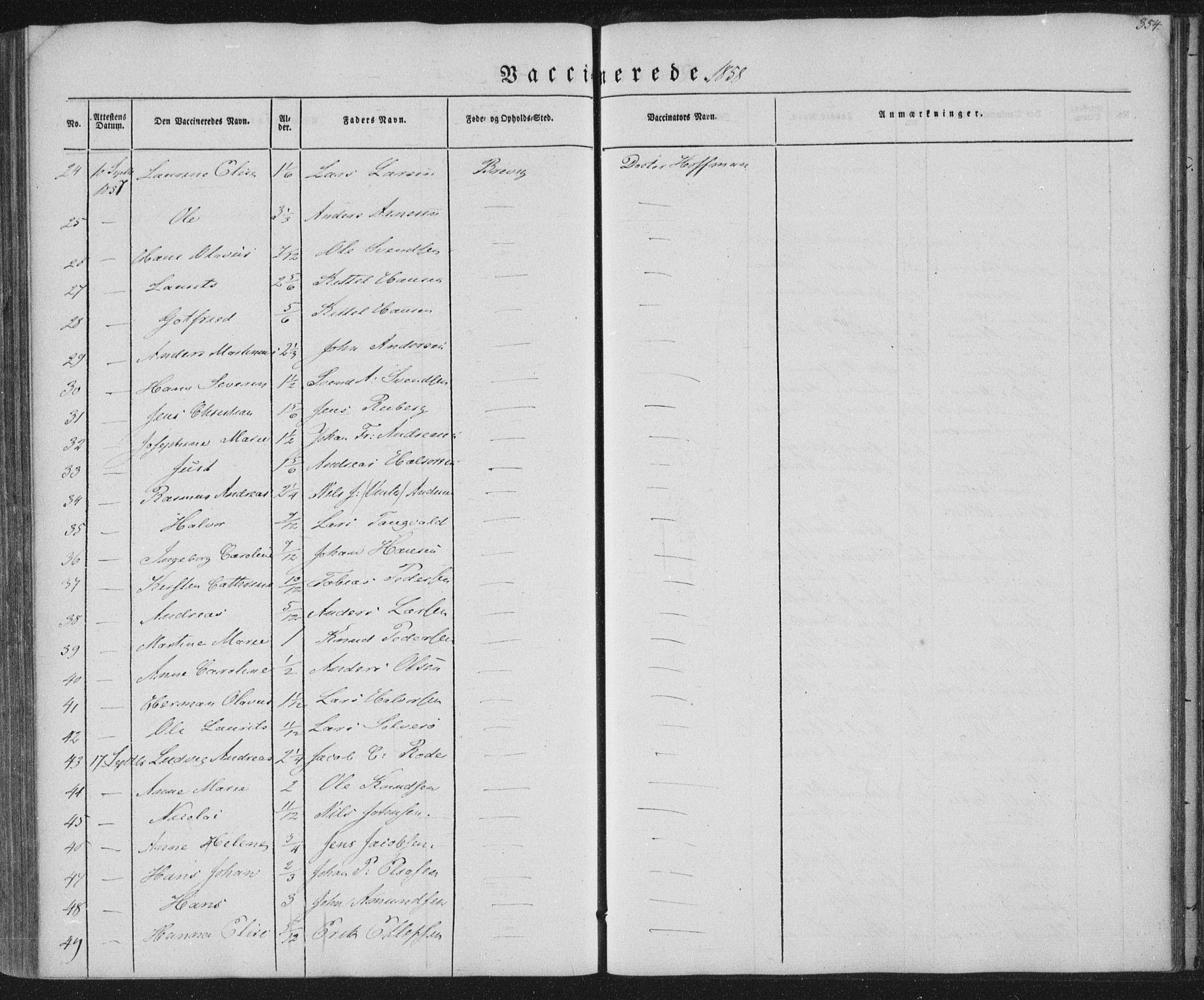 Brevik kirkebøker, AV/SAKO-A-255/F/Fa/L0005: Parish register (official) no. 5, 1847-1865, p. 354