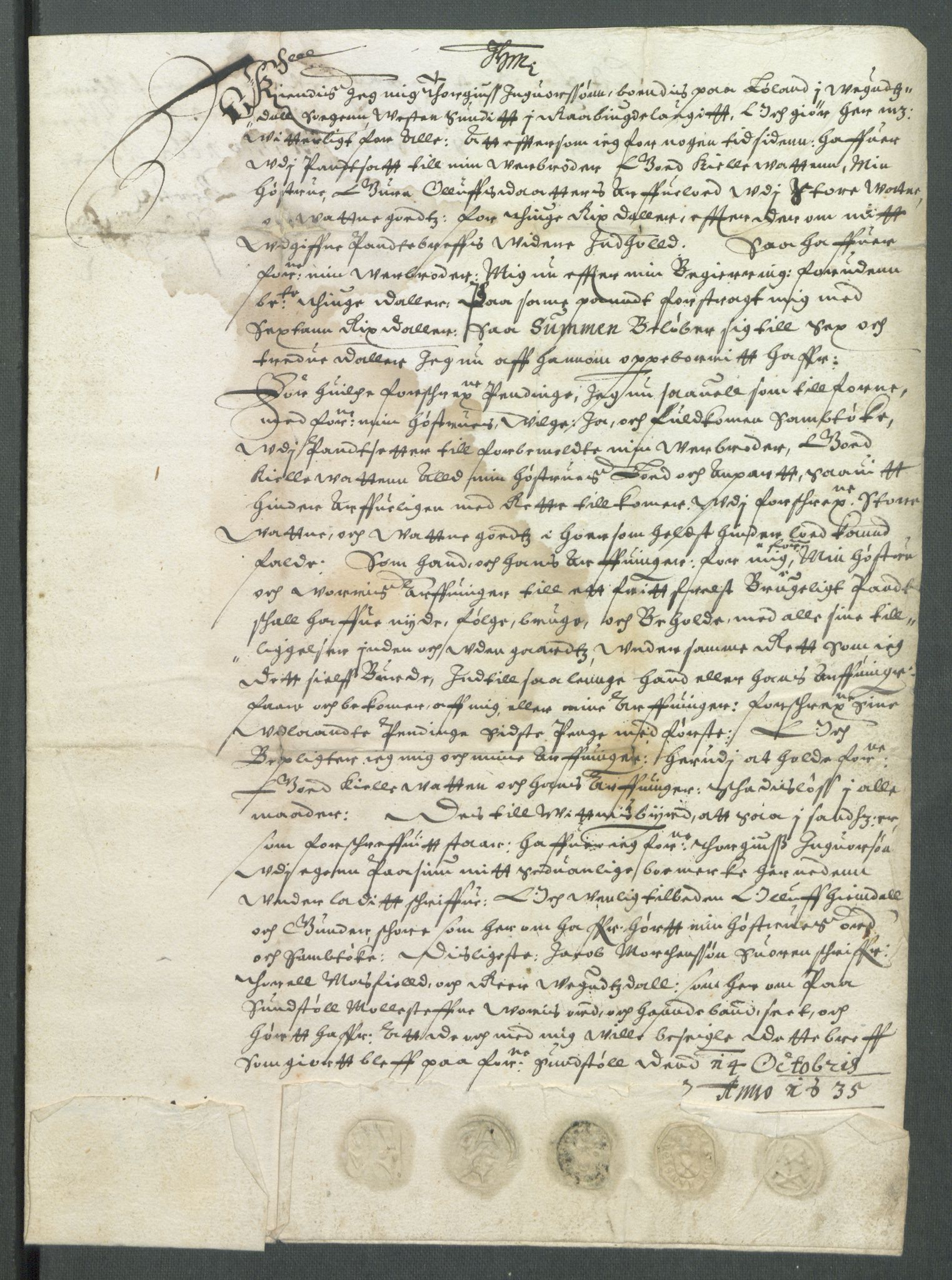 Riksarkivets diplomsamling, AV/RA-EA-5965/F02/L0148: Dokumenter, 1635, p. 50