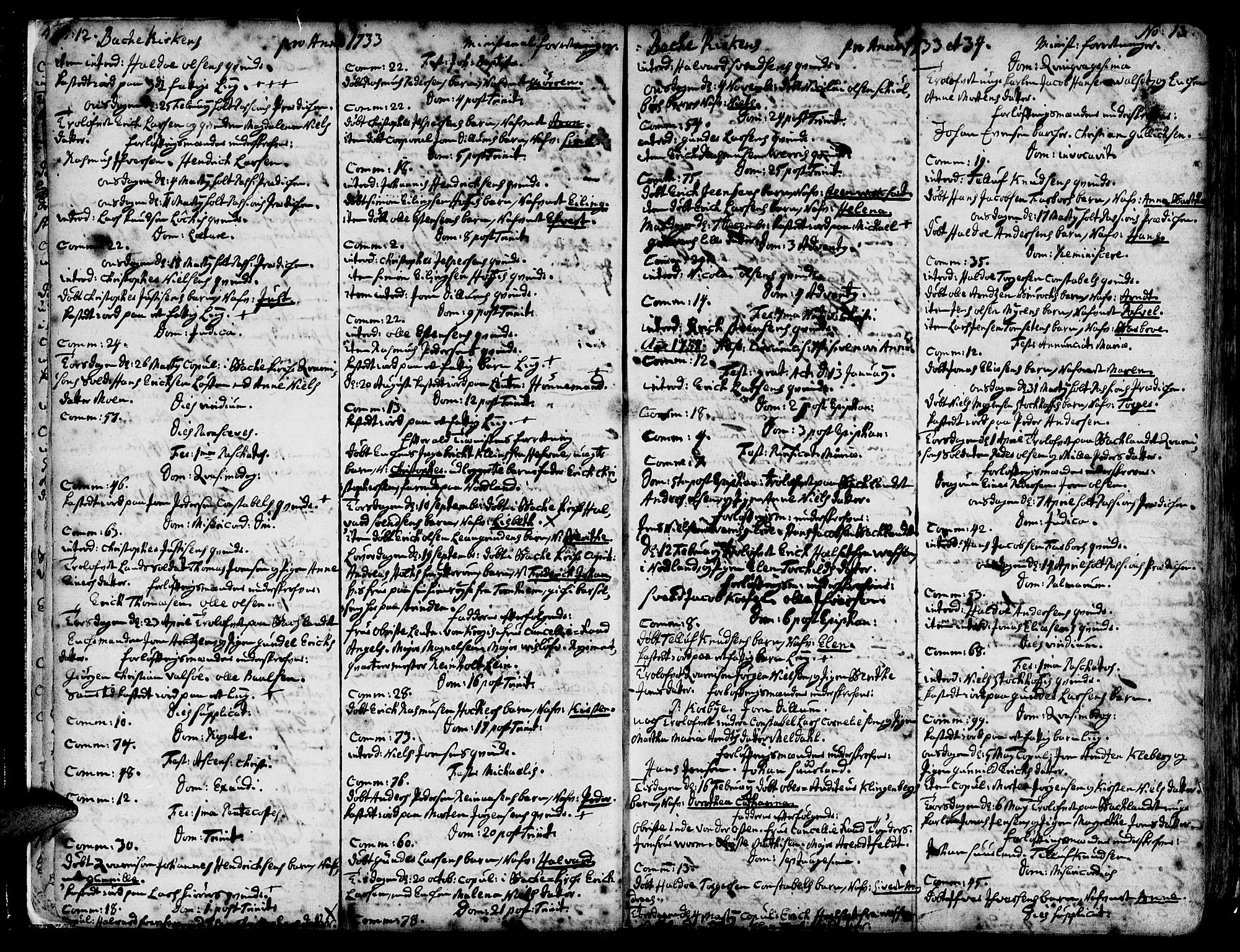 Ministerialprotokoller, klokkerbøker og fødselsregistre - Sør-Trøndelag, SAT/A-1456/606/L0276: Parish register (official) no. 606A01 /2, 1727-1779, p. 12-13
