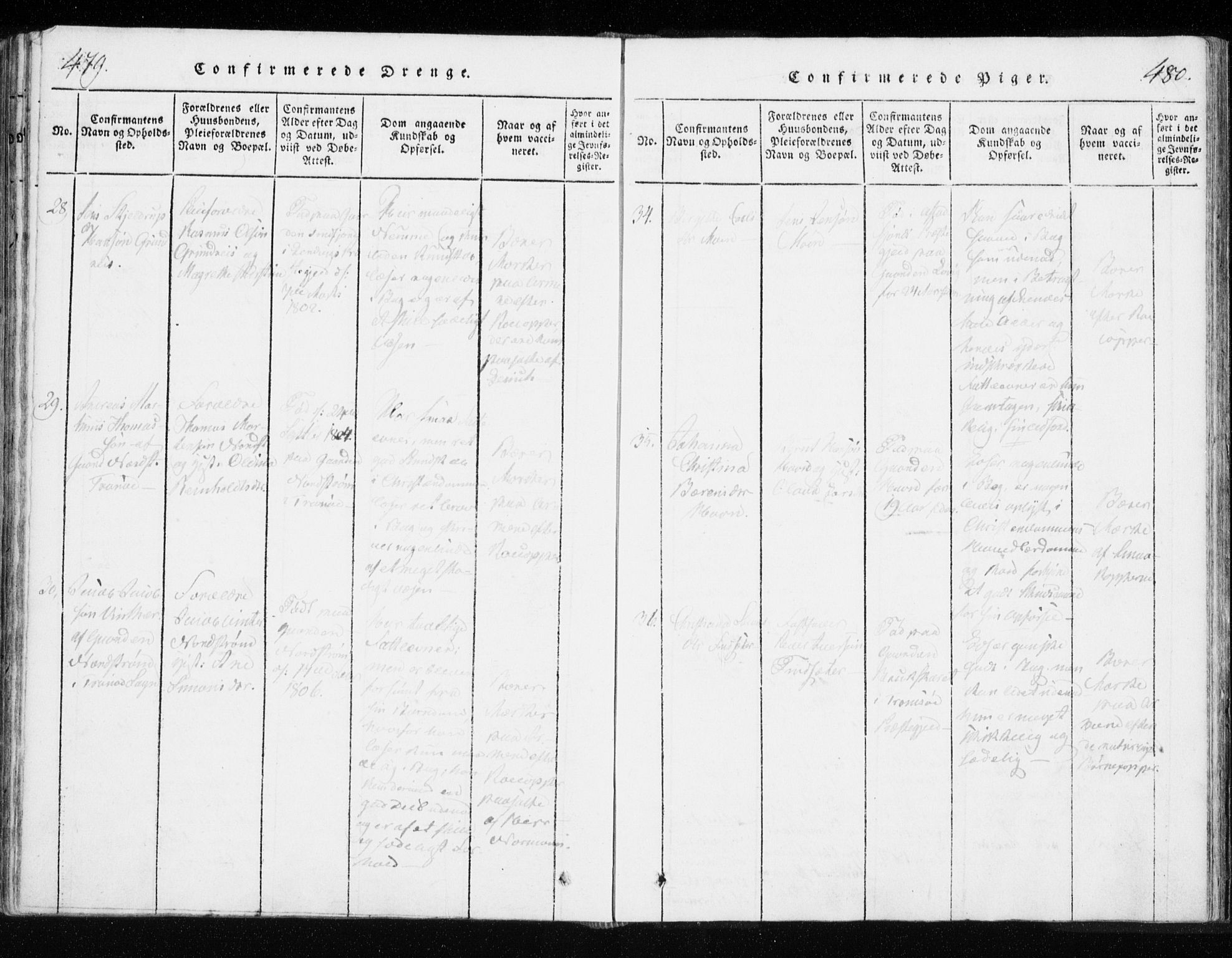 Tranøy sokneprestkontor, SATØ/S-1313/I/Ia/Iaa/L0004kirke: Parish register (official) no. 4, 1820-1829, p. 479-480