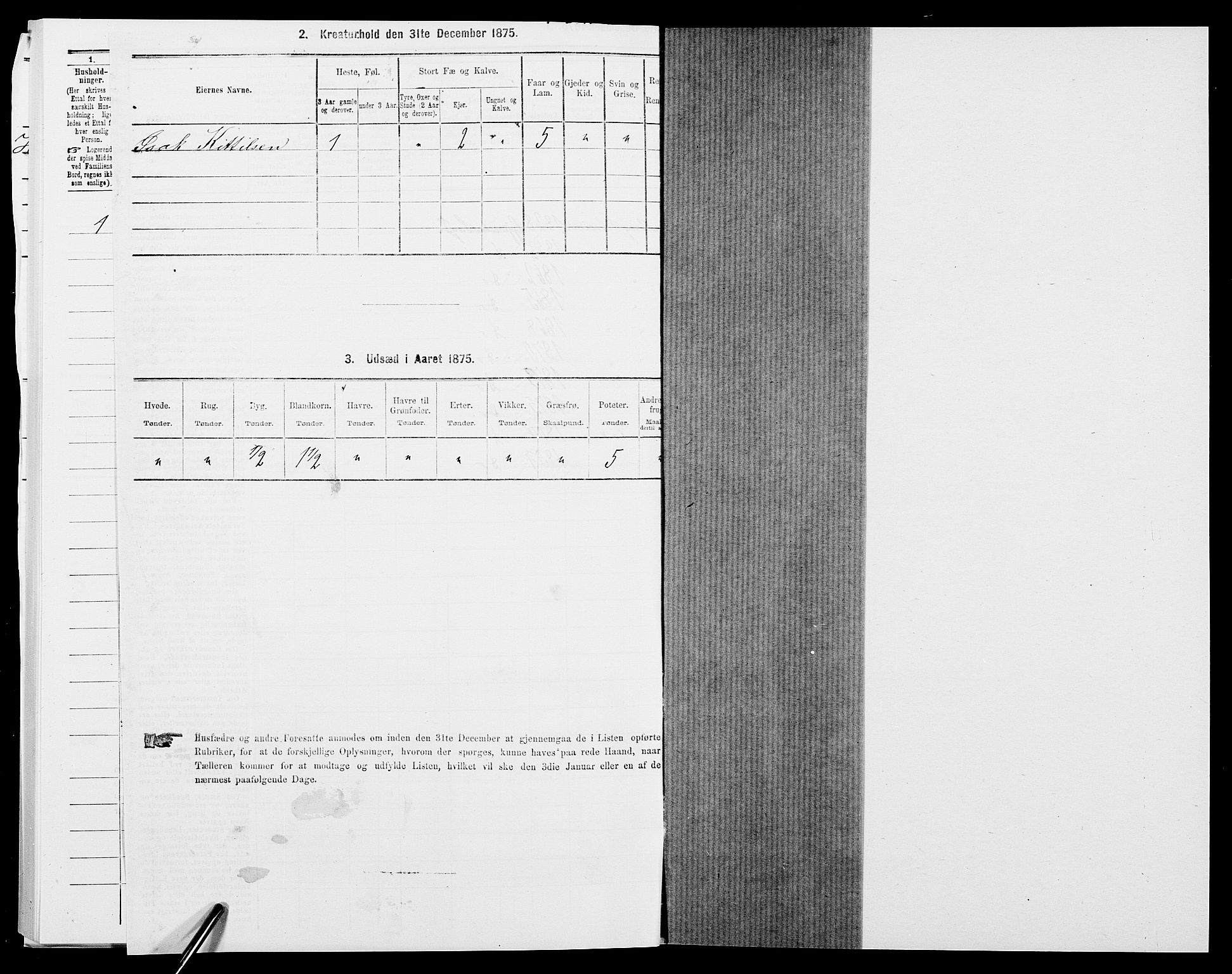 SAK, 1875 census for 0911P Gjerstad, 1875, p. 137