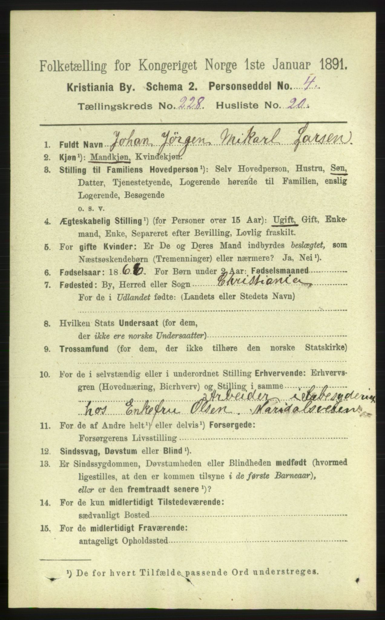 RA, 1891 census for 0301 Kristiania, 1891, p. 140074