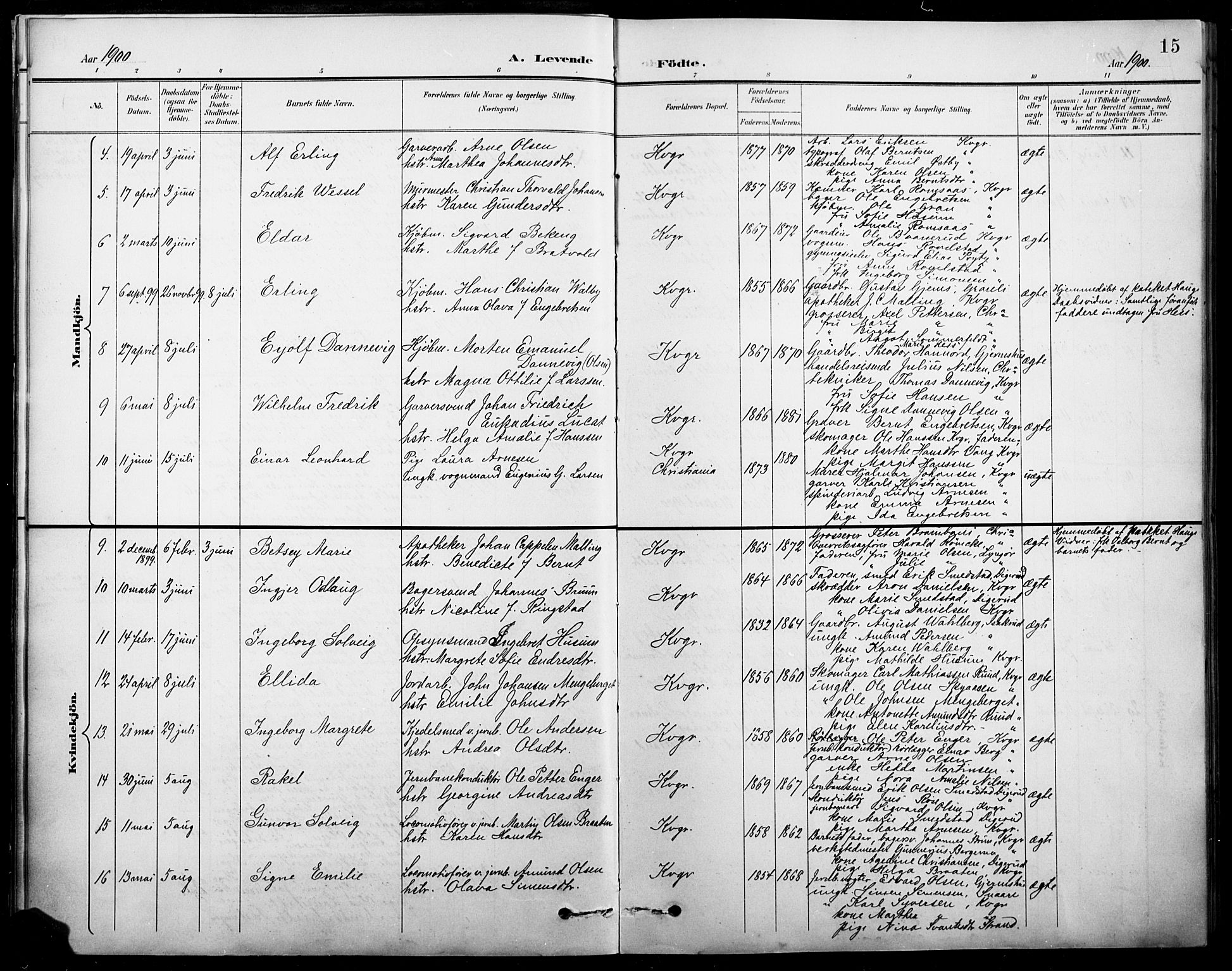 Vinger prestekontor, AV/SAH-PREST-024/H/Ha/Hab/L0005: Parish register (copy) no. 5, 1895-1920, p. 15