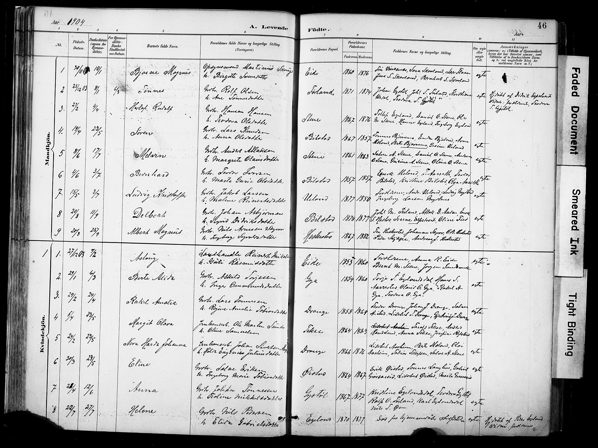 Lund sokneprestkontor, AV/SAST-A-101809/S06/L0012: Parish register (official) no. A 11, 1887-1921, p. 46