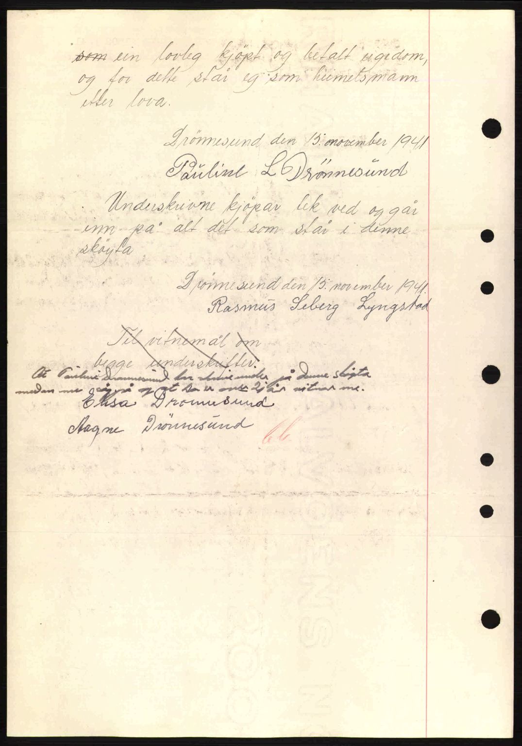 Nordre Sunnmøre sorenskriveri, AV/SAT-A-0006/1/2/2C/2Ca: Mortgage book no. A12, 1941-1942, Diary no: : 1802/1941