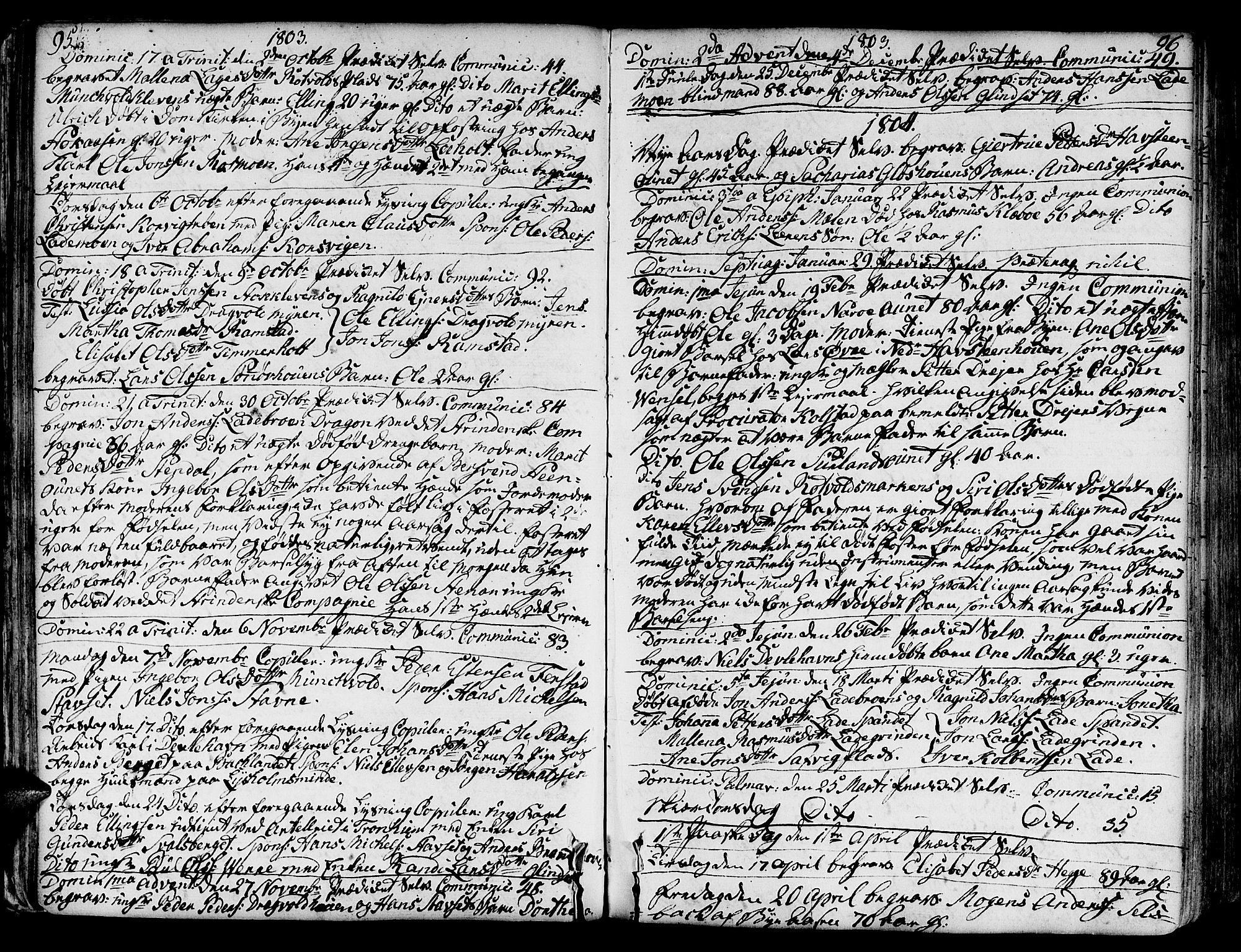 Ministerialprotokoller, klokkerbøker og fødselsregistre - Sør-Trøndelag, SAT/A-1456/606/L0280: Parish register (official) no. 606A02 /1, 1781-1817, p. 95-96