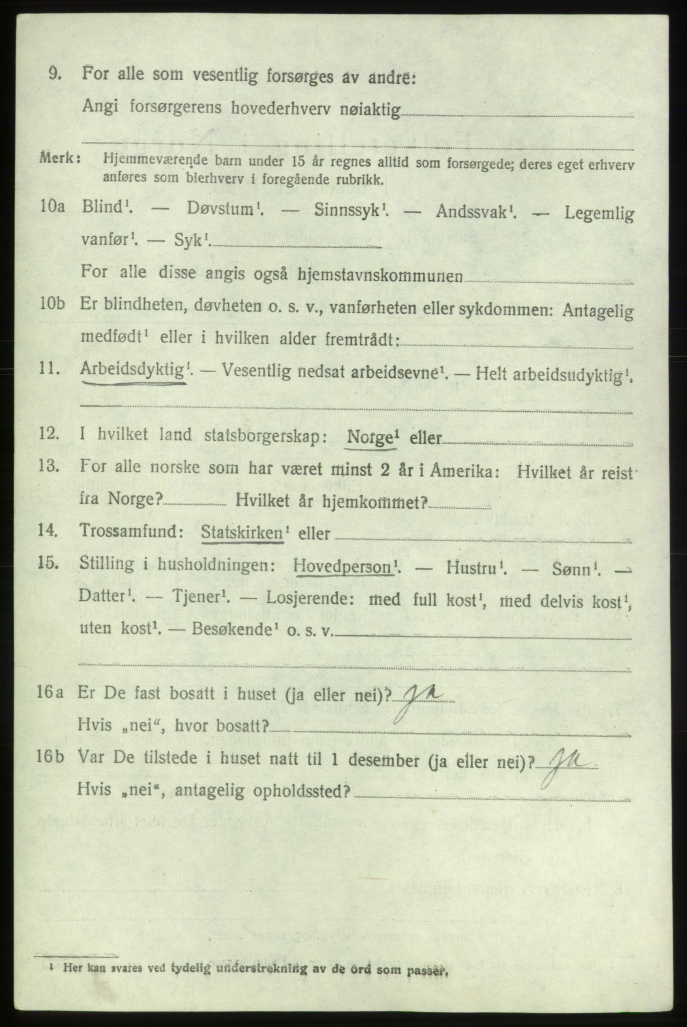 SAB, 1920 census for Bremnes, 1920, p. 1789
