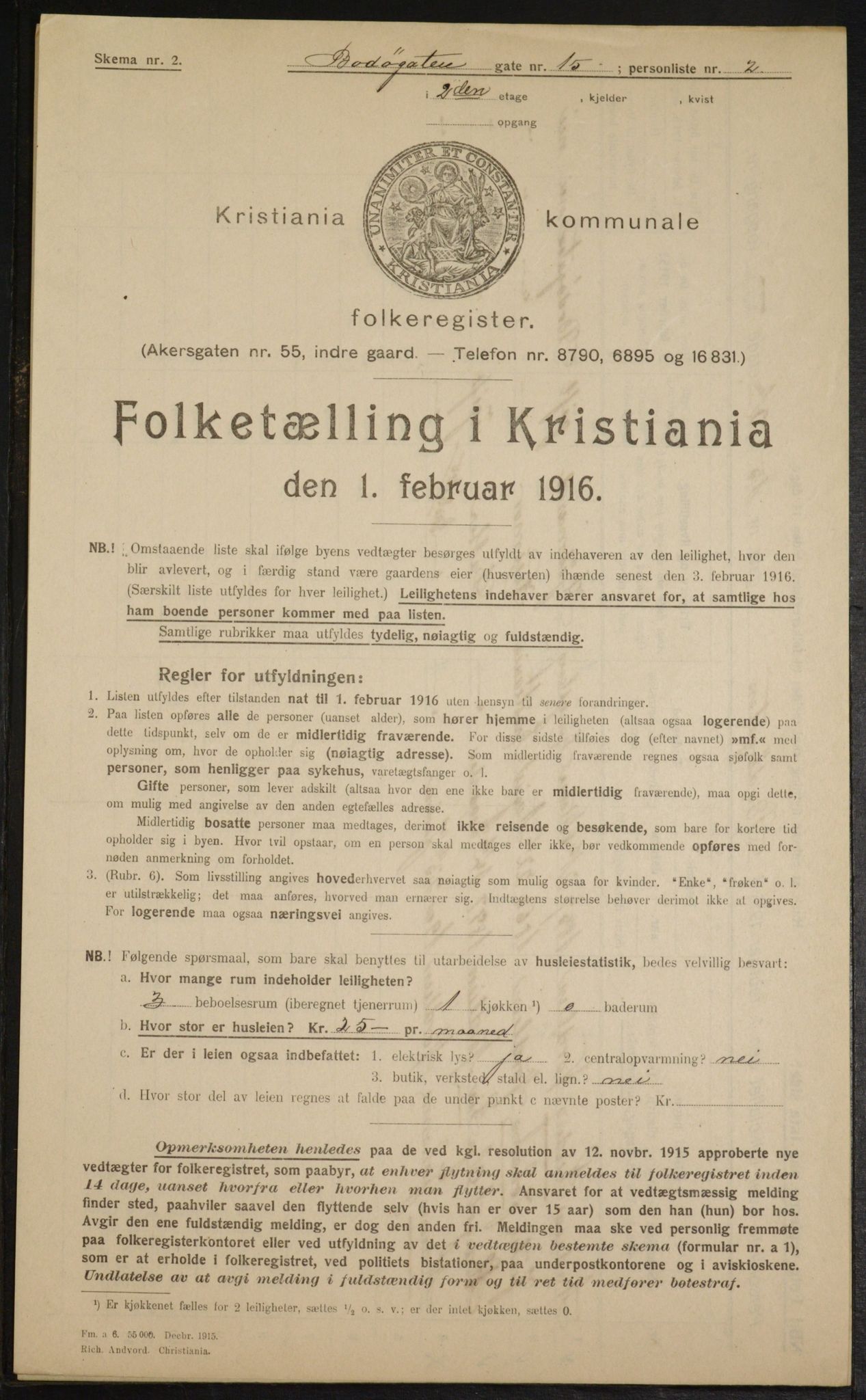 OBA, Municipal Census 1916 for Kristiania, 1916, p. 6858