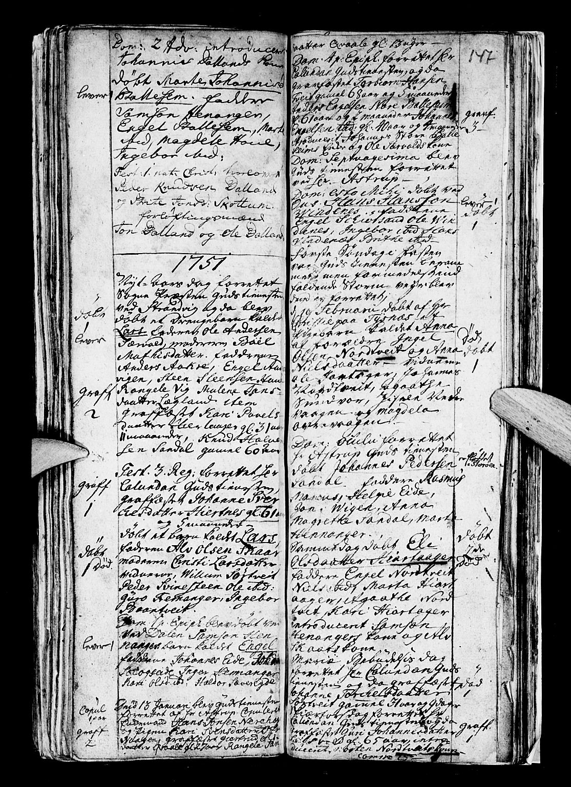 Os sokneprestembete, SAB/A-99929: Parish register (official) no. A 5, 1669-1760, p. 147
