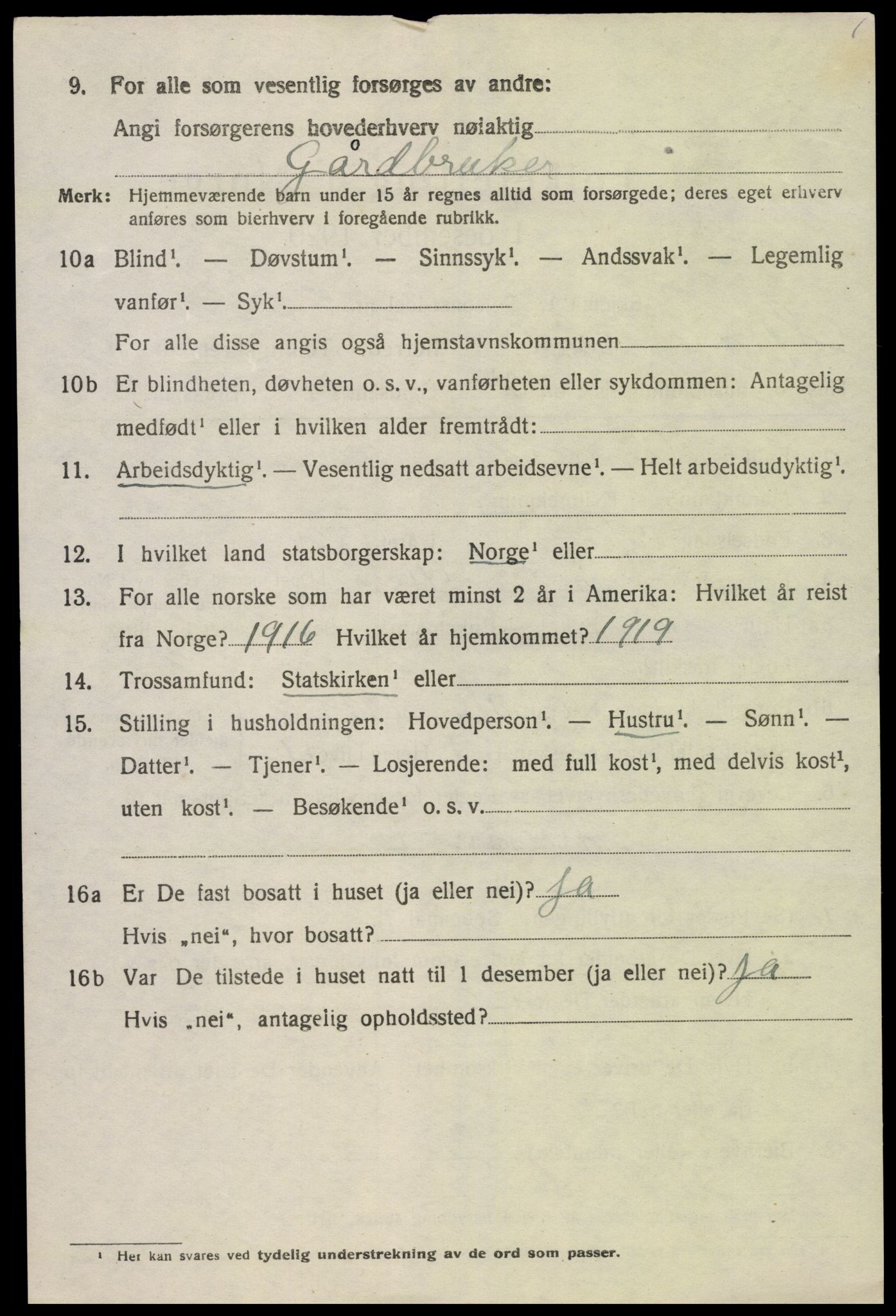 SAK, 1920 census for Spangereid, 1920, p. 1528