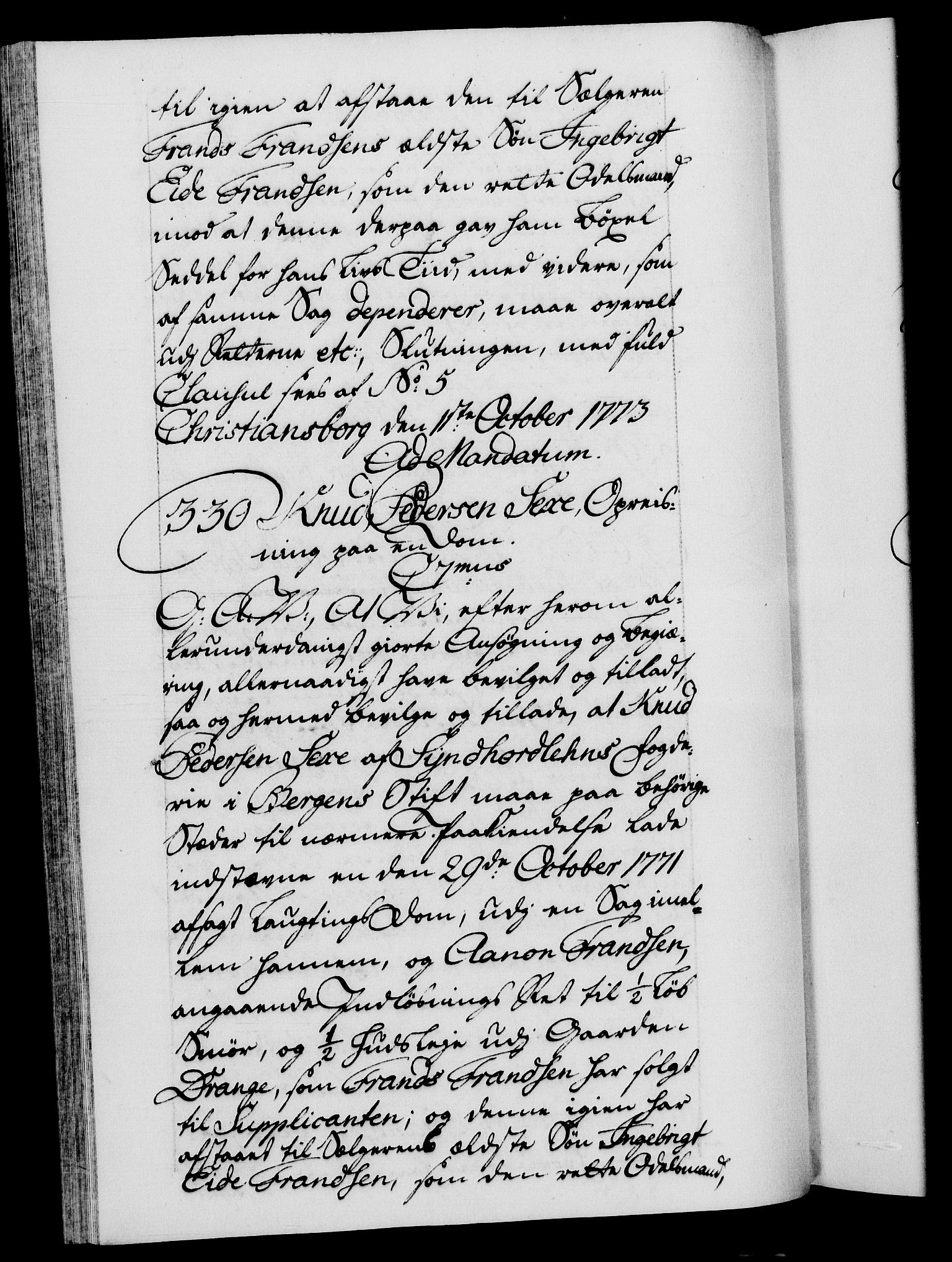 Danske Kanselli 1572-1799, RA/EA-3023/F/Fc/Fca/Fcaa/L0046: Norske registre, 1773-1775, p. 243b