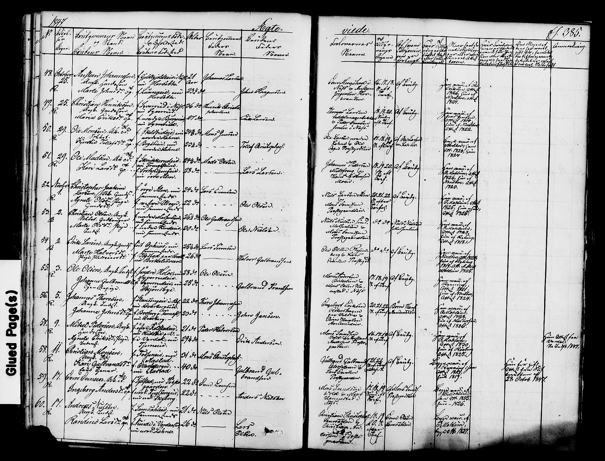 Ringsaker prestekontor, AV/SAH-PREST-014/K/Ka/L0008: Parish register (official) no. 8, 1837-1850, p. 385