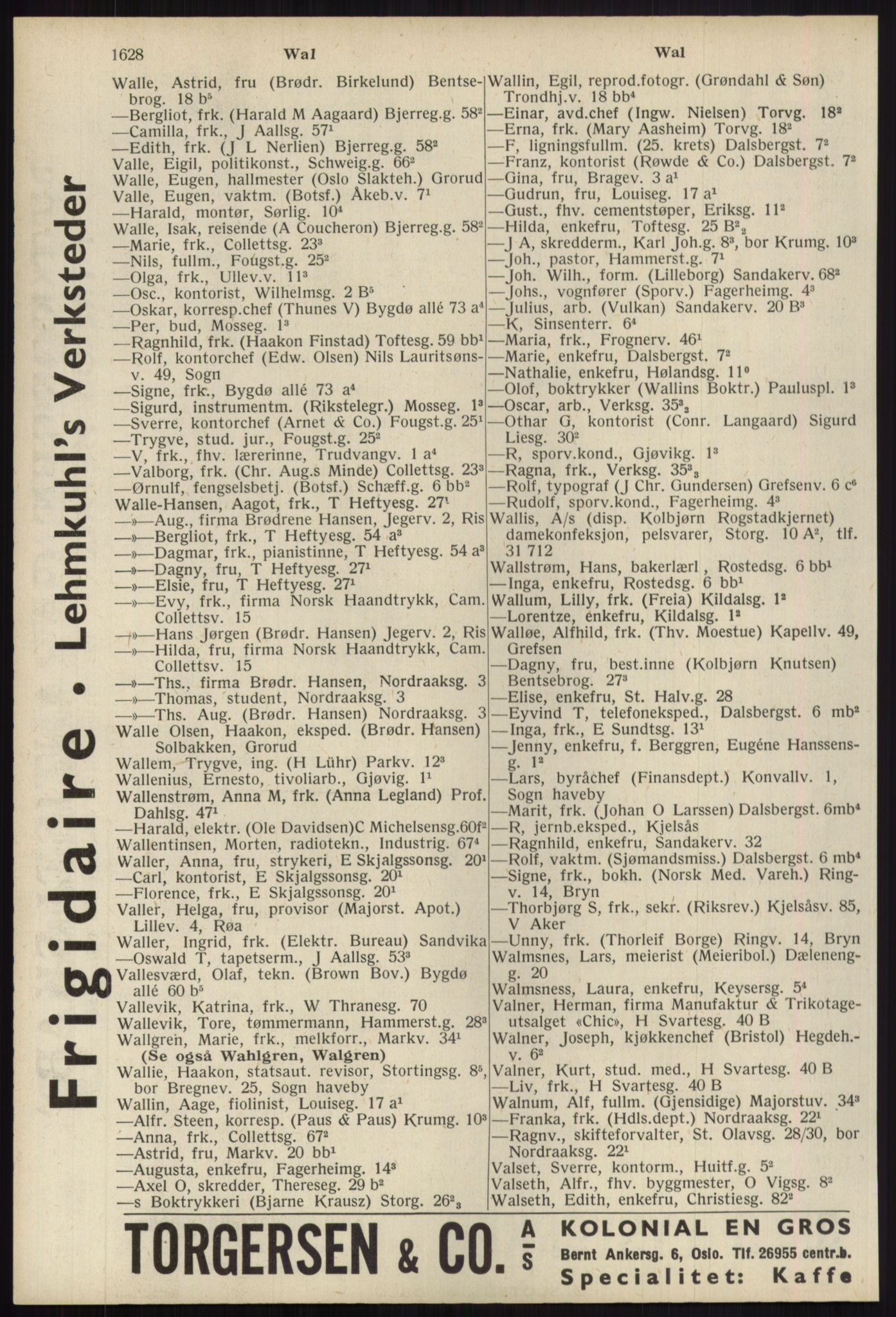 Kristiania/Oslo adressebok, PUBL/-, 1939, p. 1628