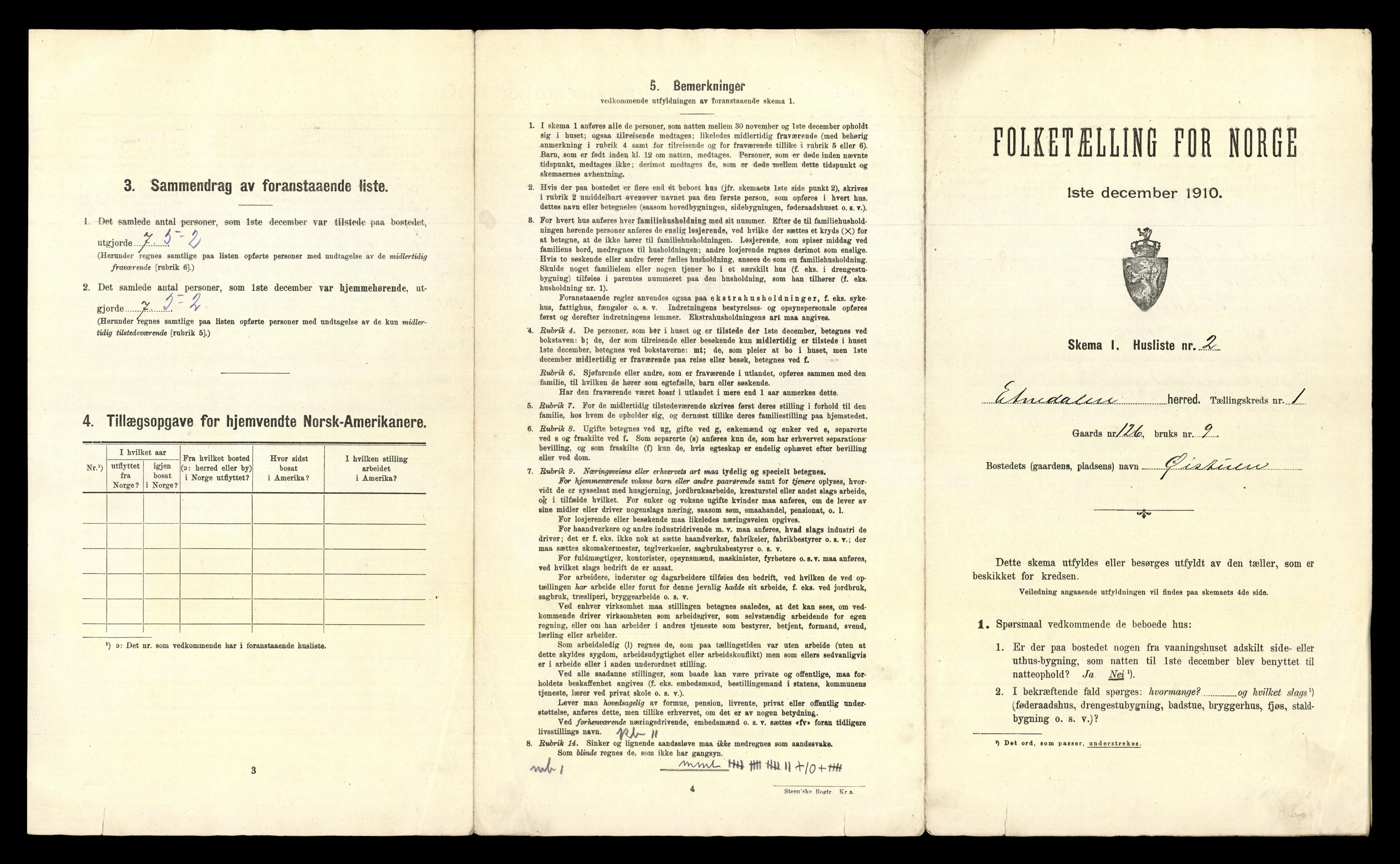 RA, 1910 census for Etnedal, 1910, p. 31