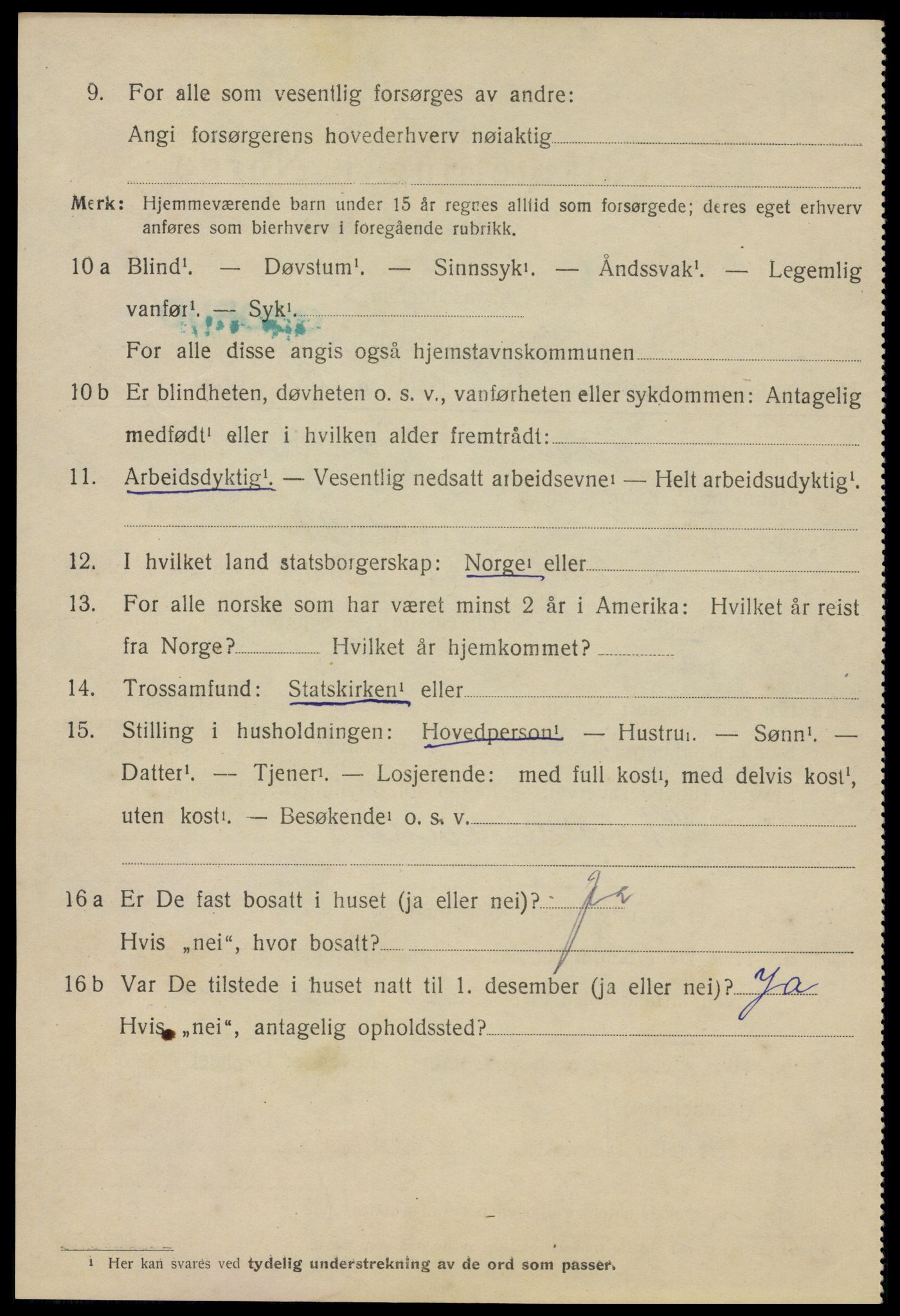 SAO, 1920 census for Aker, 1920, p. 121109
