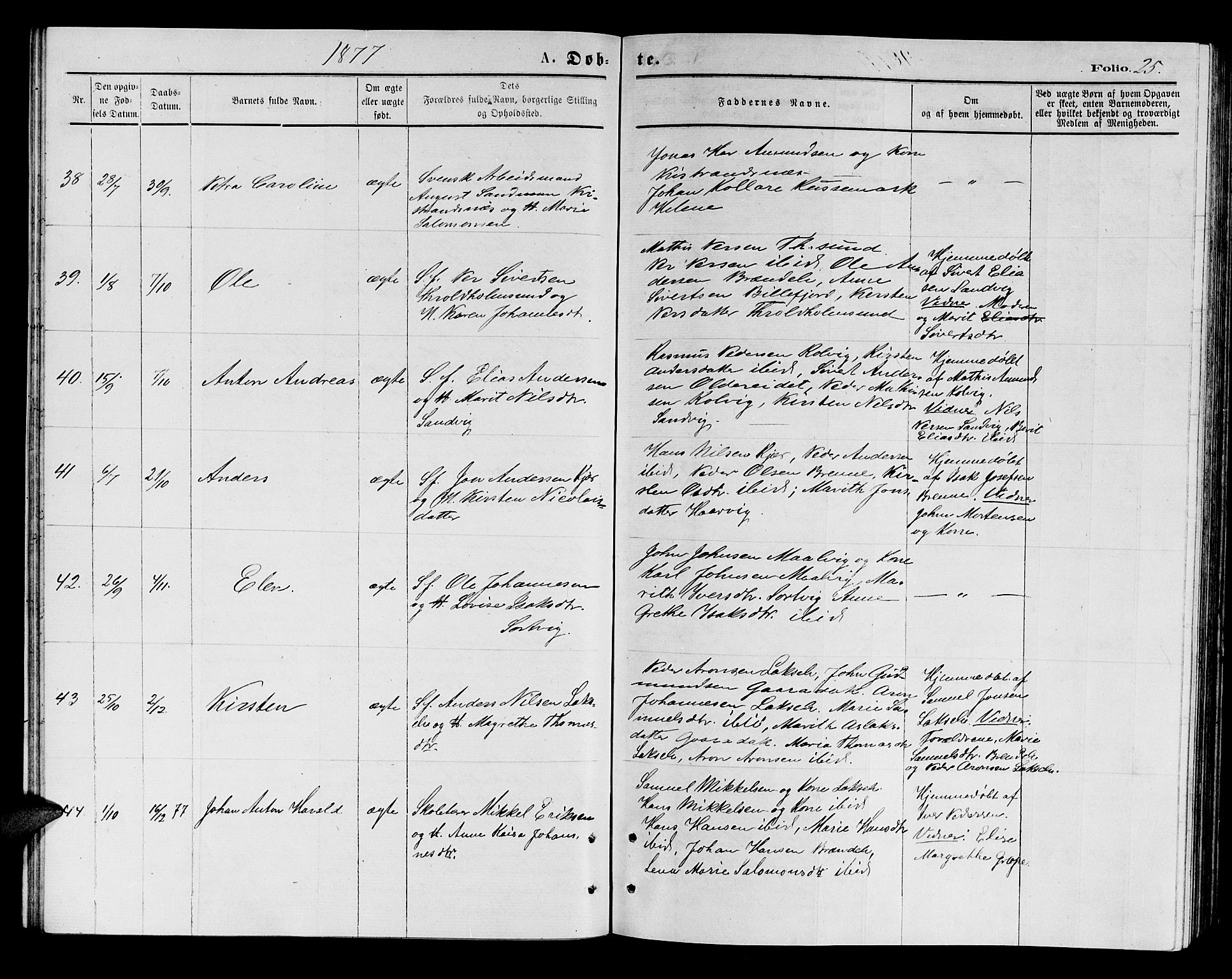 Kistrand/Porsanger sokneprestembete, SATØ/S-1351/H/Hb/L0003.klokk: Parish register (copy) no. 3, 1874-1885, p. 25