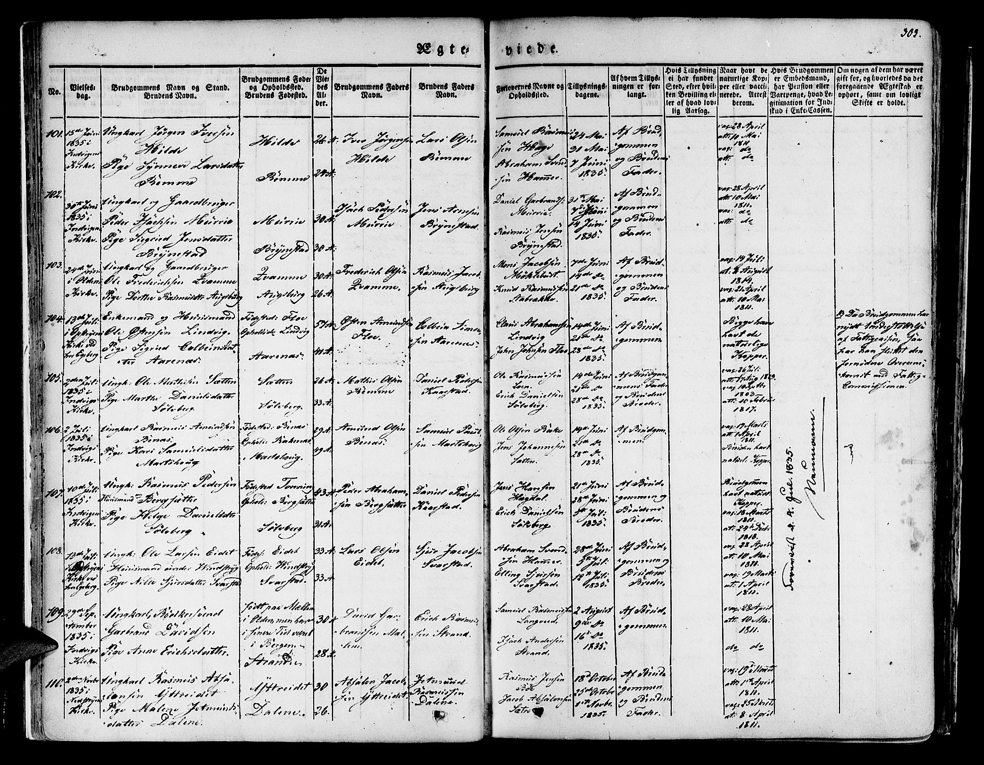 Innvik sokneprestembete, AV/SAB-A-80501: Parish register (official) no. A 4II, 1832-1846, p. 303