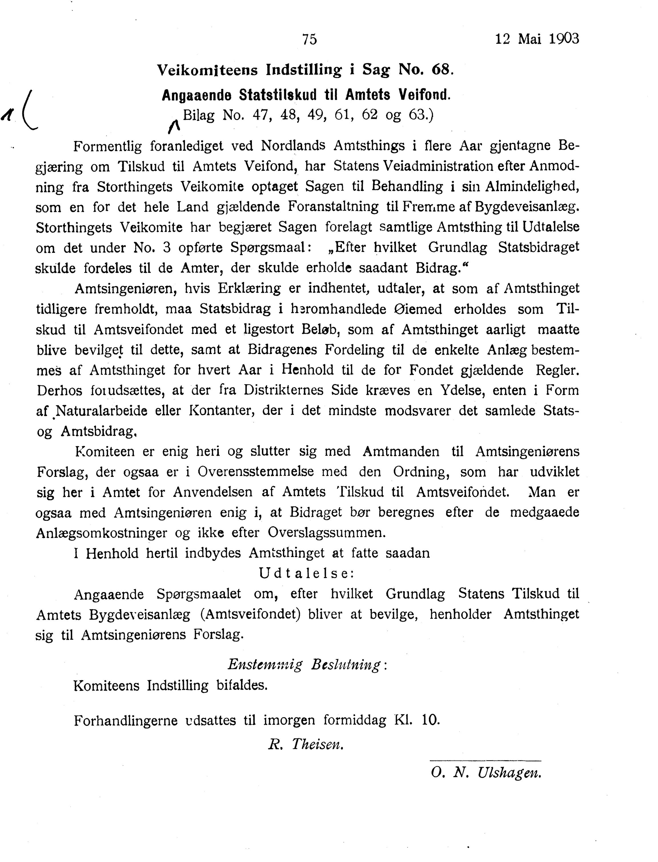 Nordland Fylkeskommune. Fylkestinget, AIN/NFK-17/176/A/Ac/L0026: Fylkestingsforhandlinger 1903, 1903