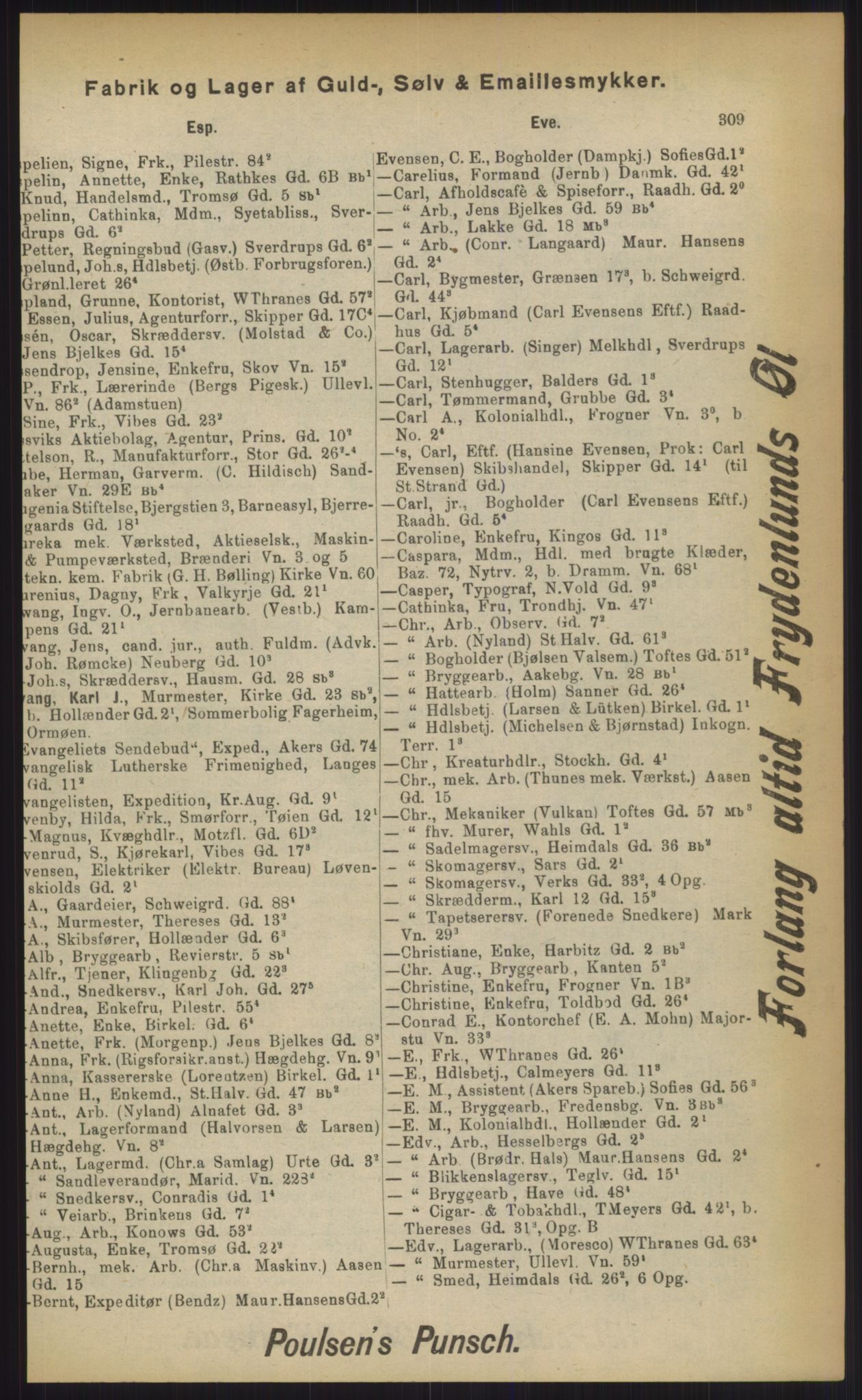 Kristiania/Oslo adressebok, PUBL/-, 1903, p. 309