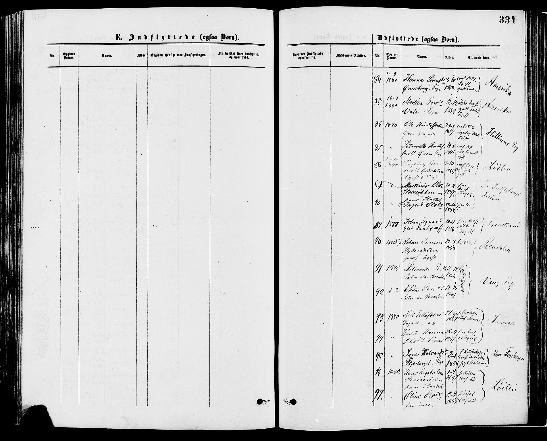 Trysil prestekontor, AV/SAH-PREST-046/H/Ha/Haa/L0007: Parish register (official) no. 7, 1874-1880, p. 334