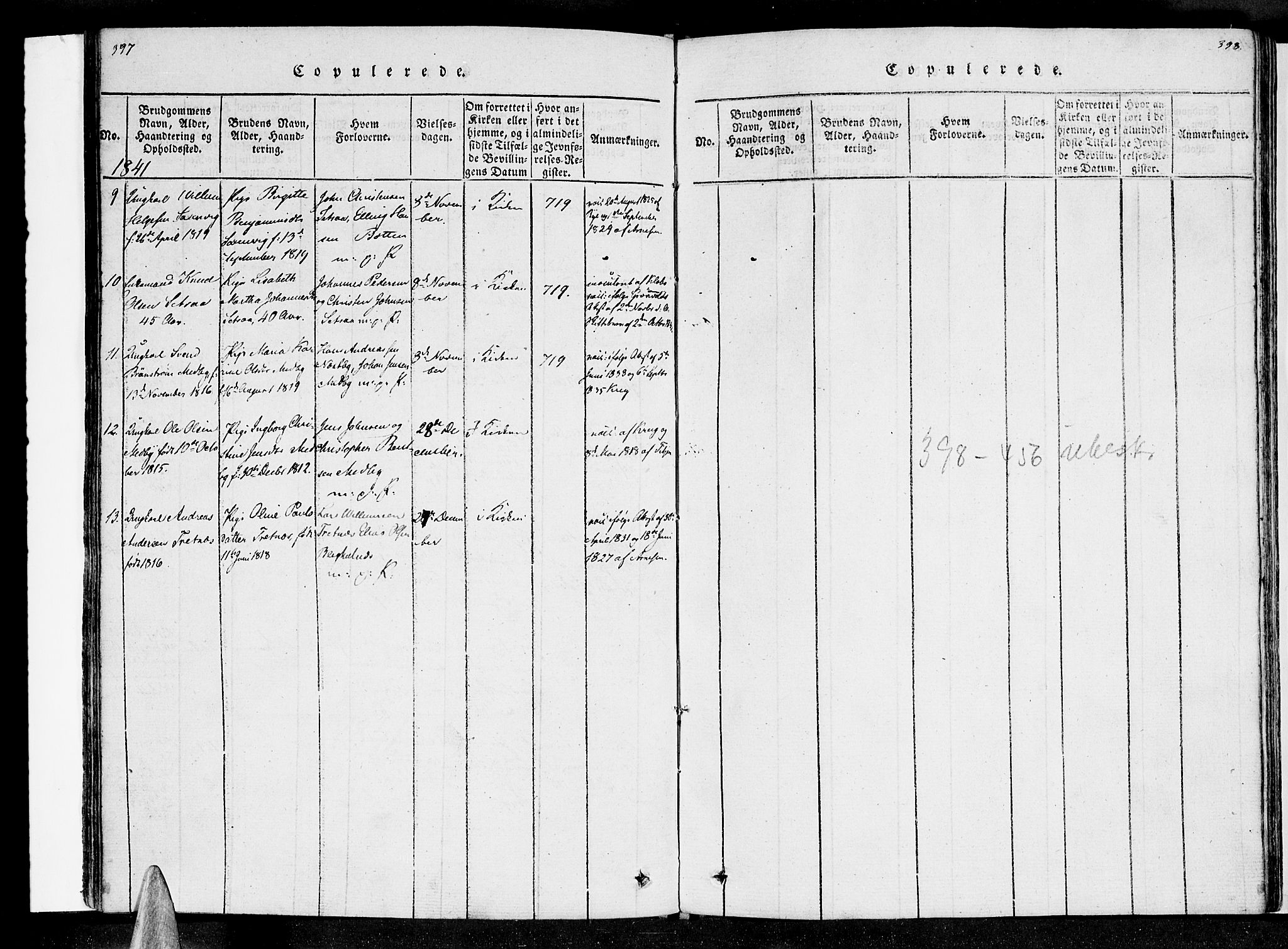 Ministerialprotokoller, klokkerbøker og fødselsregistre - Nordland, SAT/A-1459/847/L0665: Parish register (official) no. 847A05, 1818-1841, p. 397-398