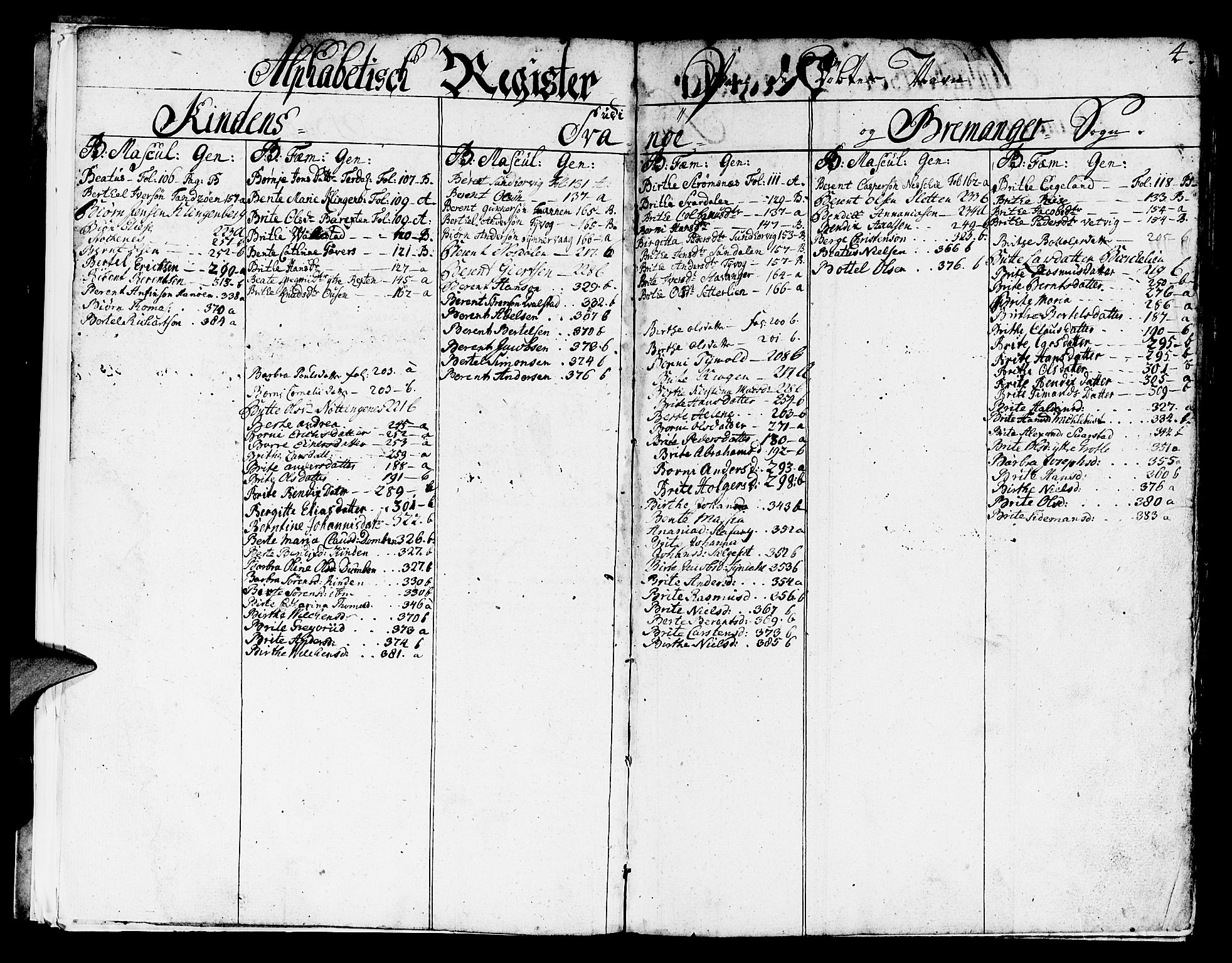 Kinn sokneprestembete, AV/SAB-A-80801/H/Haa/Haaa/L0002: Parish register (official) no. A 2, 1729-1785, p. 4