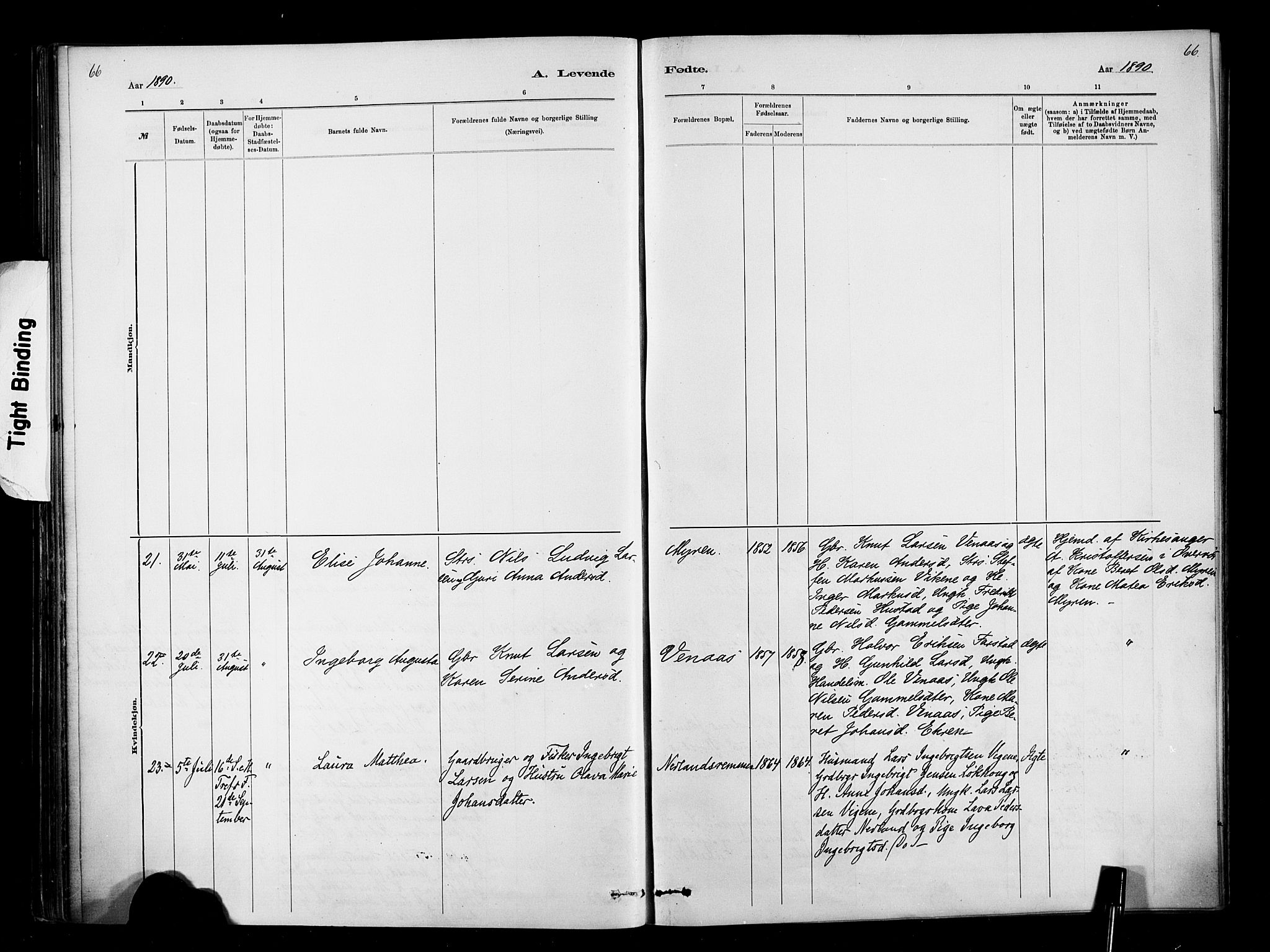 Ministerialprotokoller, klokkerbøker og fødselsregistre - Møre og Romsdal, SAT/A-1454/567/L0778: Parish register (official) no. 567A01, 1881-1903, p. 66