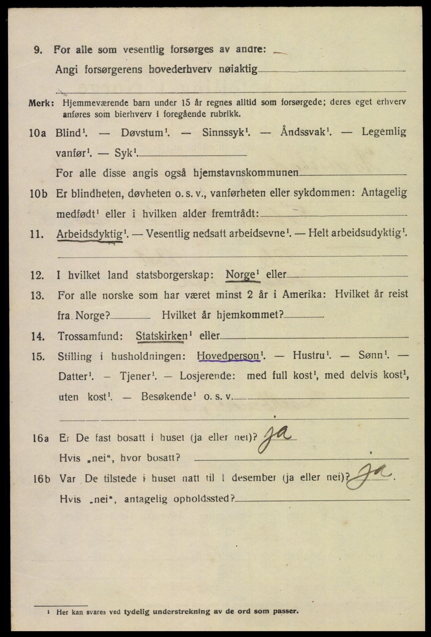 SAK, 1920 census for Hægebostad, 1920, p. 2006