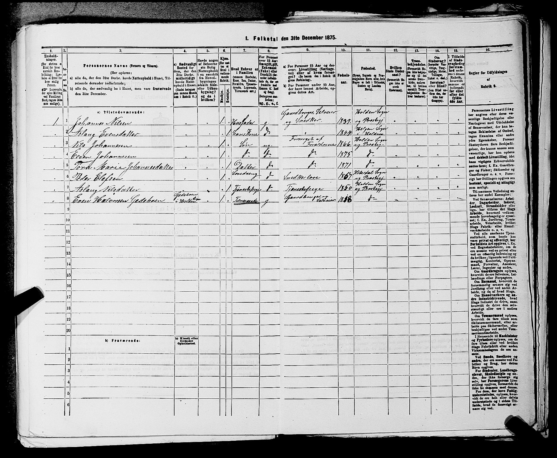 SAKO, 1875 census for 0819P Holla, 1875, p. 1063