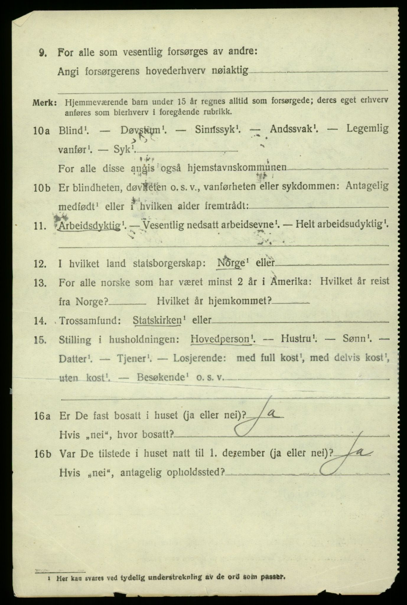 SAB, 1920 census for Fjell, 1920, p. 2953