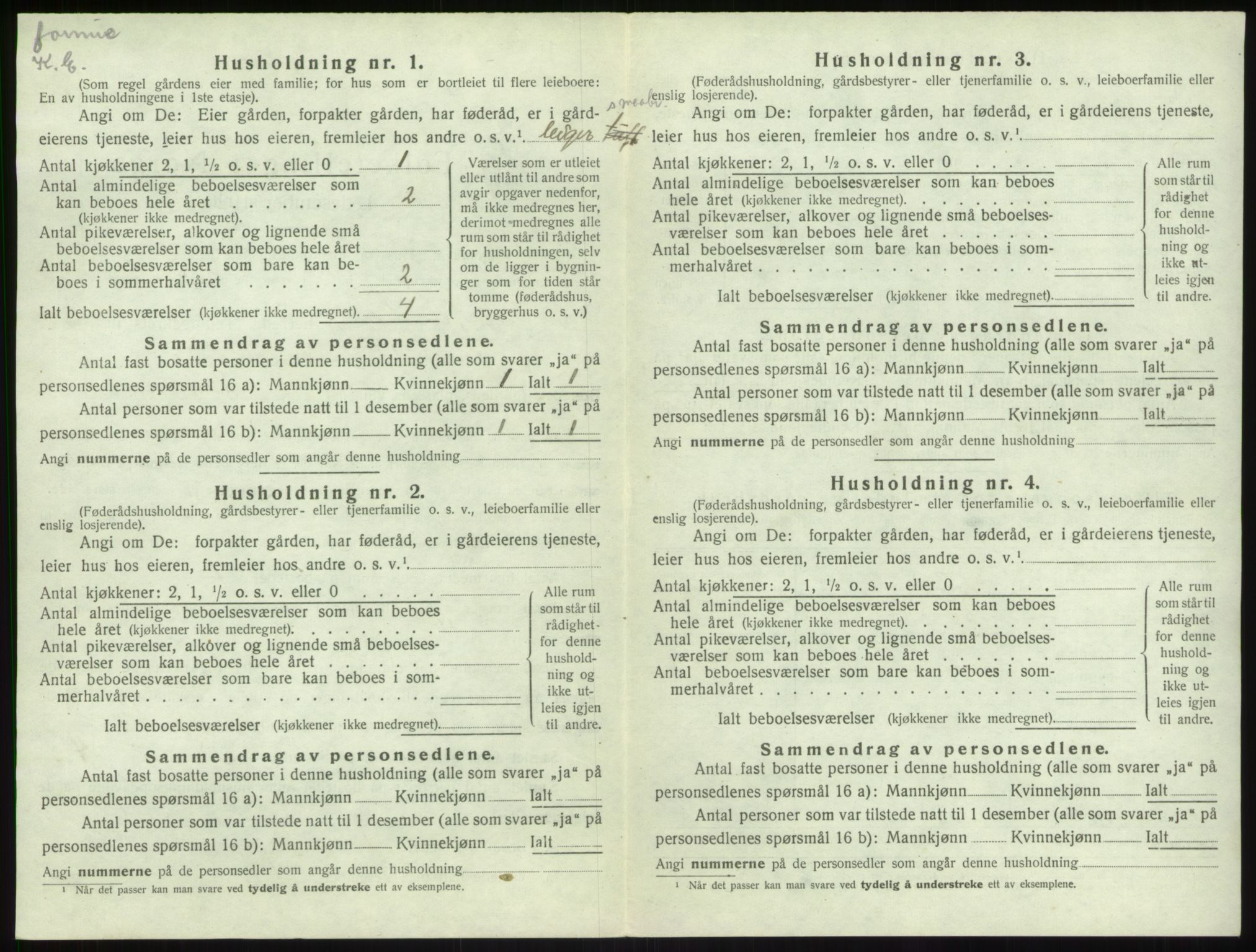 SAB, 1920 census for Leikanger, 1920, p. 287