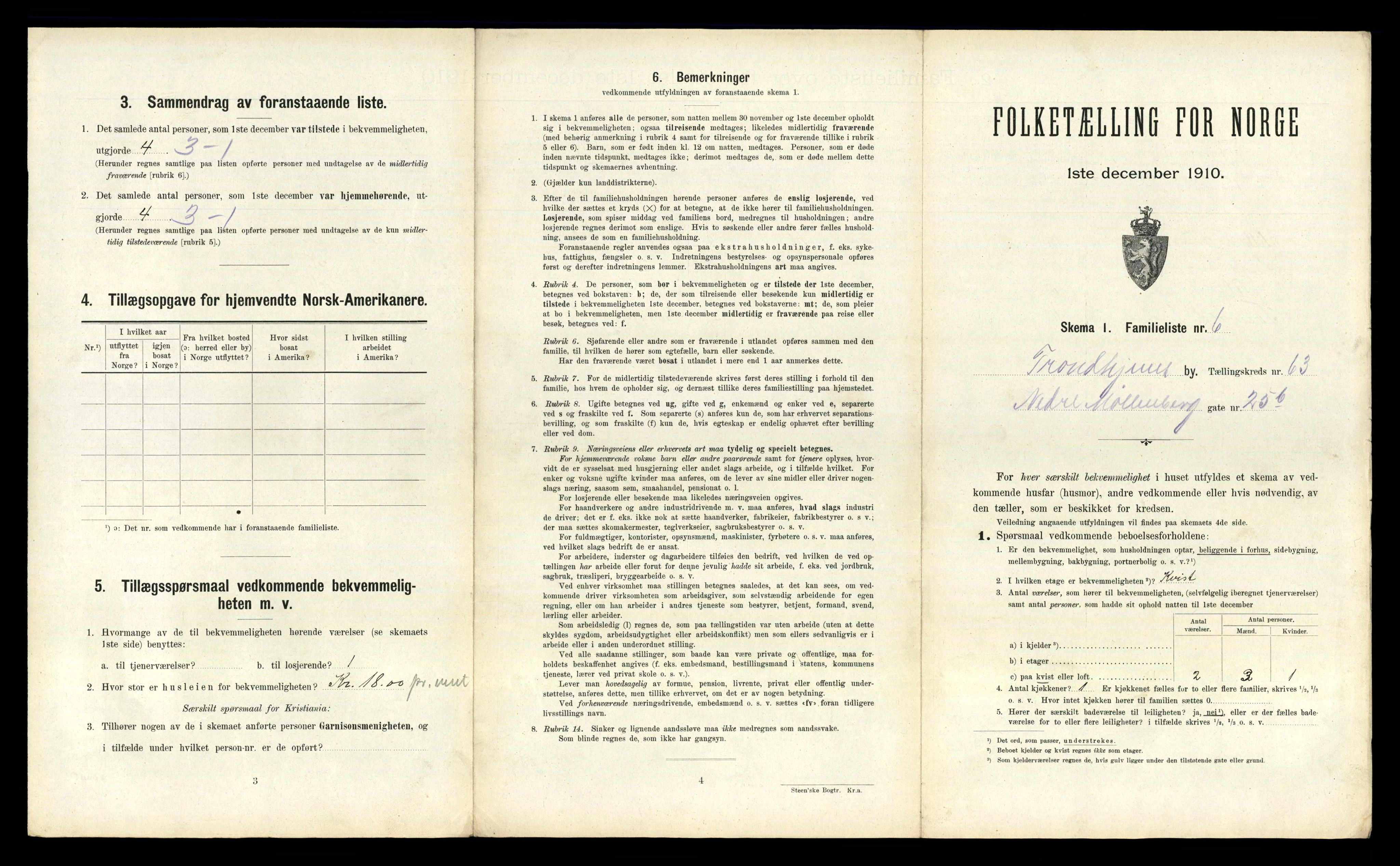 RA, 1910 census for Trondheim, 1910, p. 17235