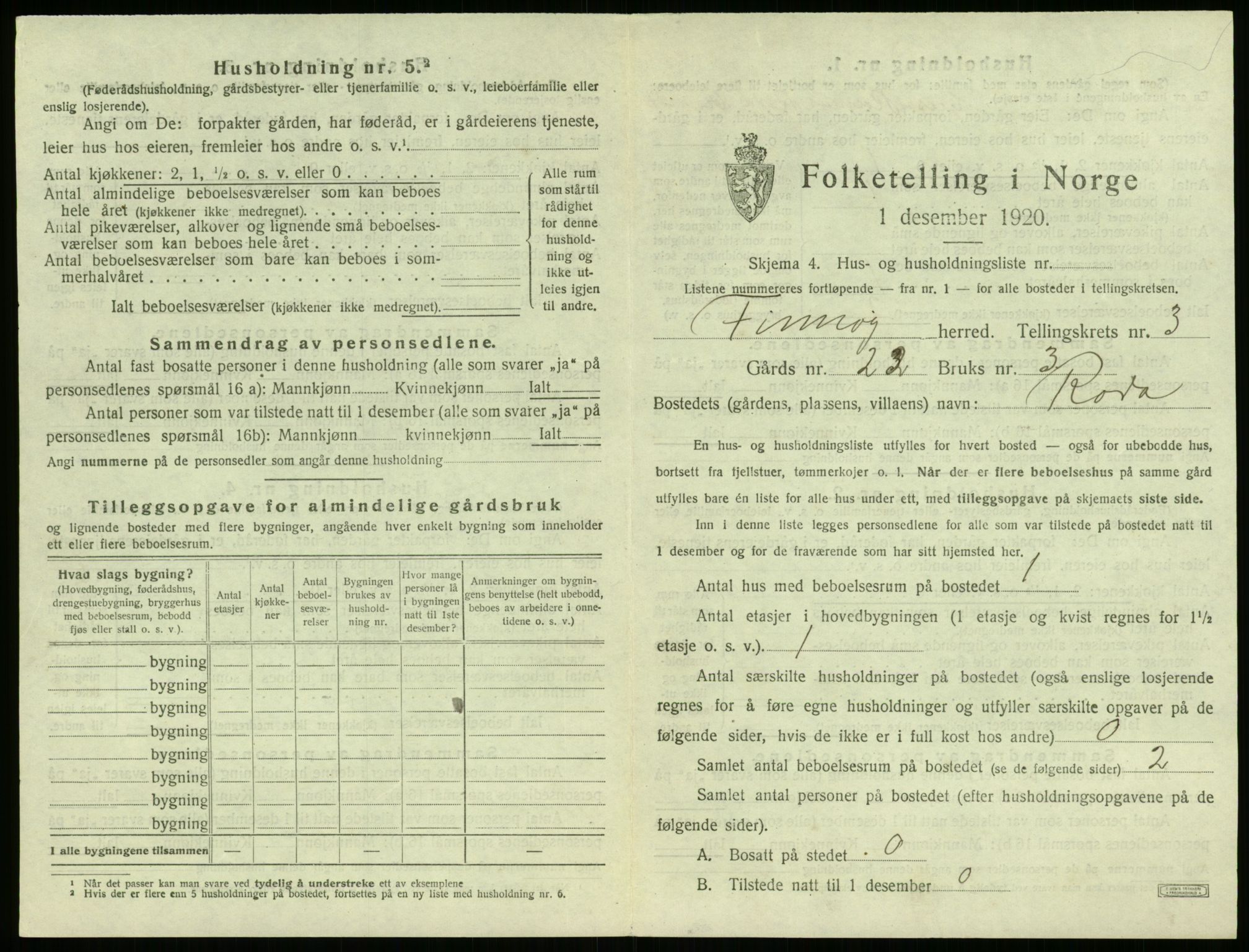 SAST, 1920 census for Finnøy, 1920, p. 664