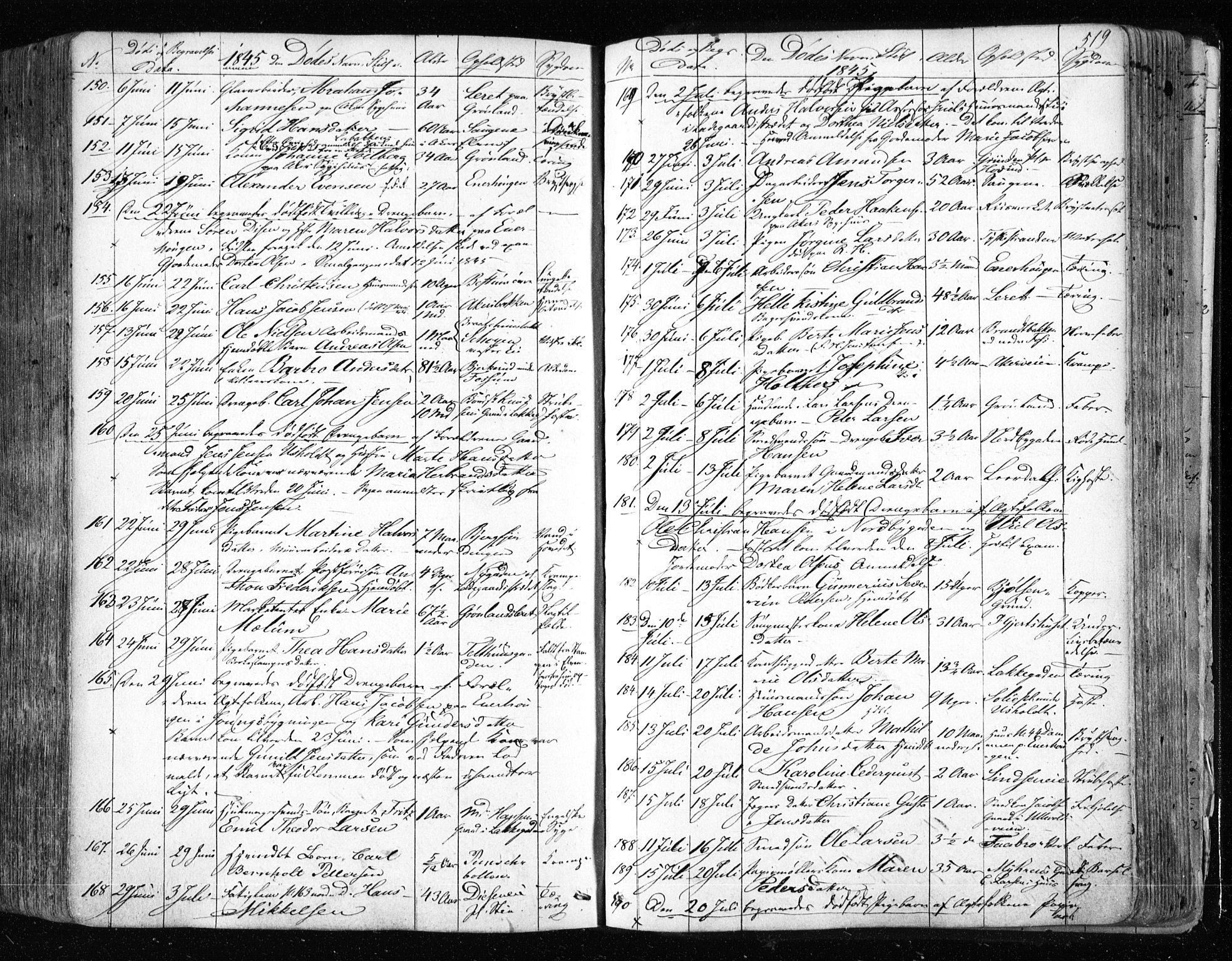 Aker prestekontor kirkebøker, AV/SAO-A-10861/F/L0019: Parish register (official) no. 19, 1842-1852, p. 519