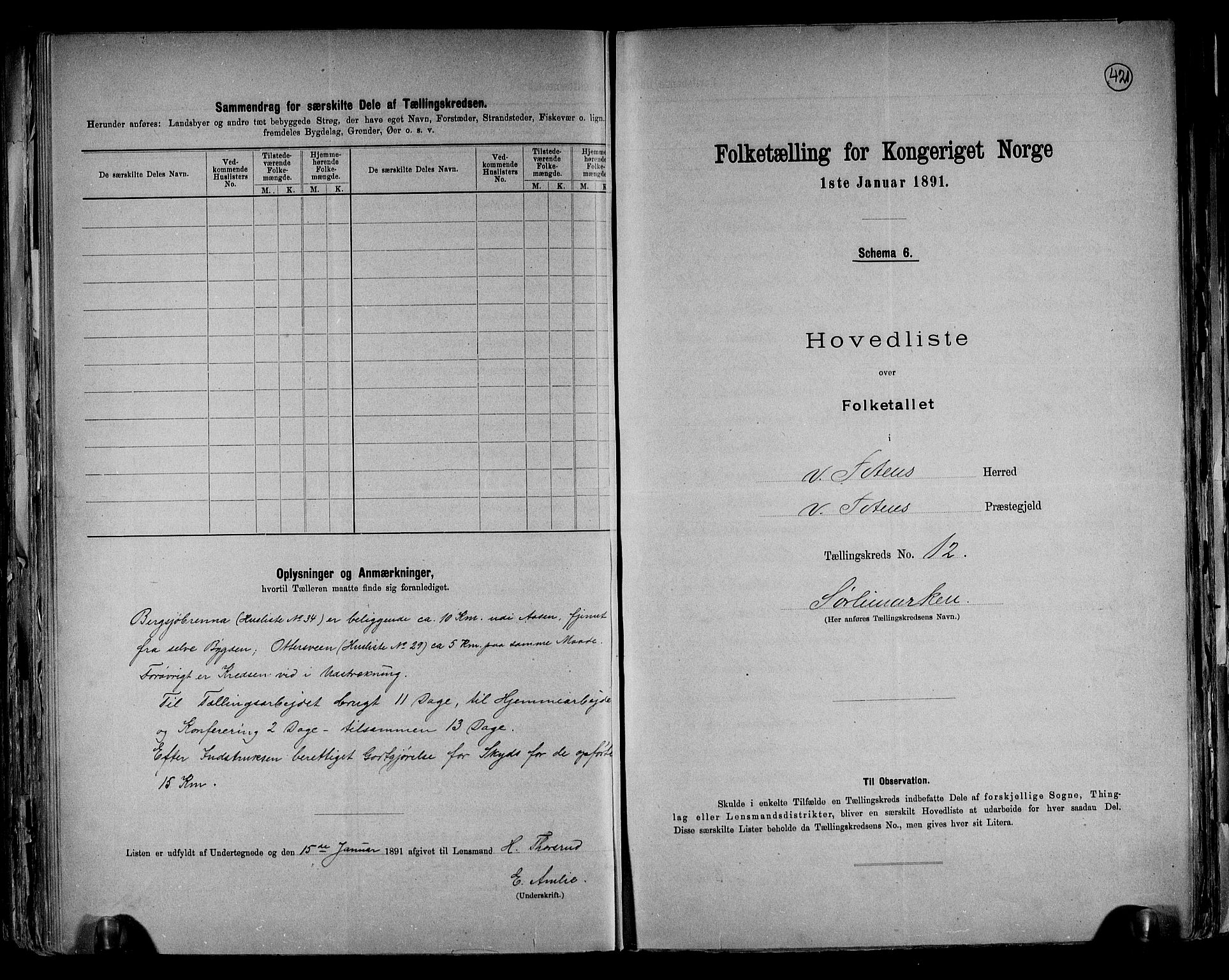 RA, 1891 census for 0529 Vestre Toten, 1891, p. 35
