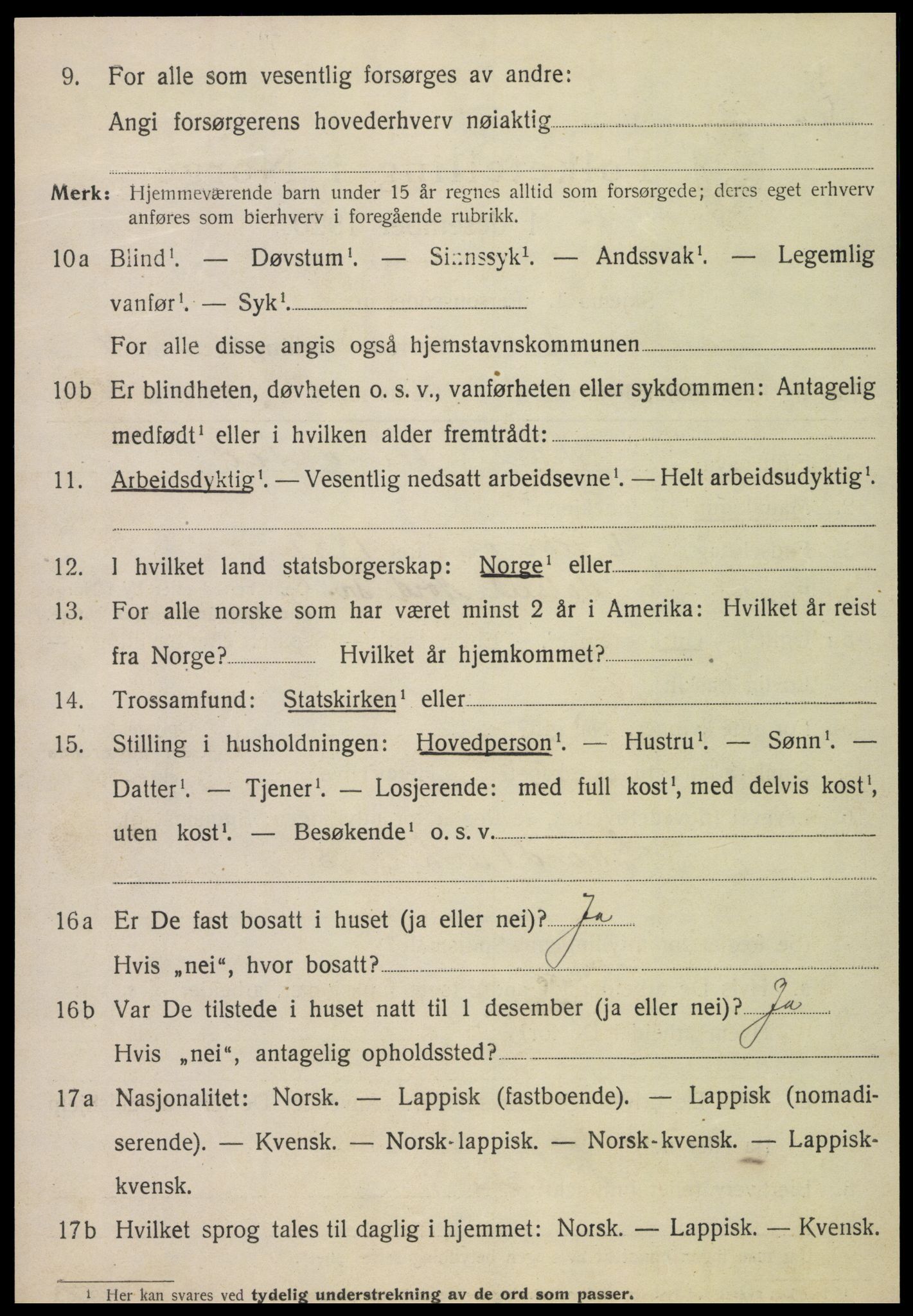 SAT, 1920 census for Namdalseid, 1920, p. 2929