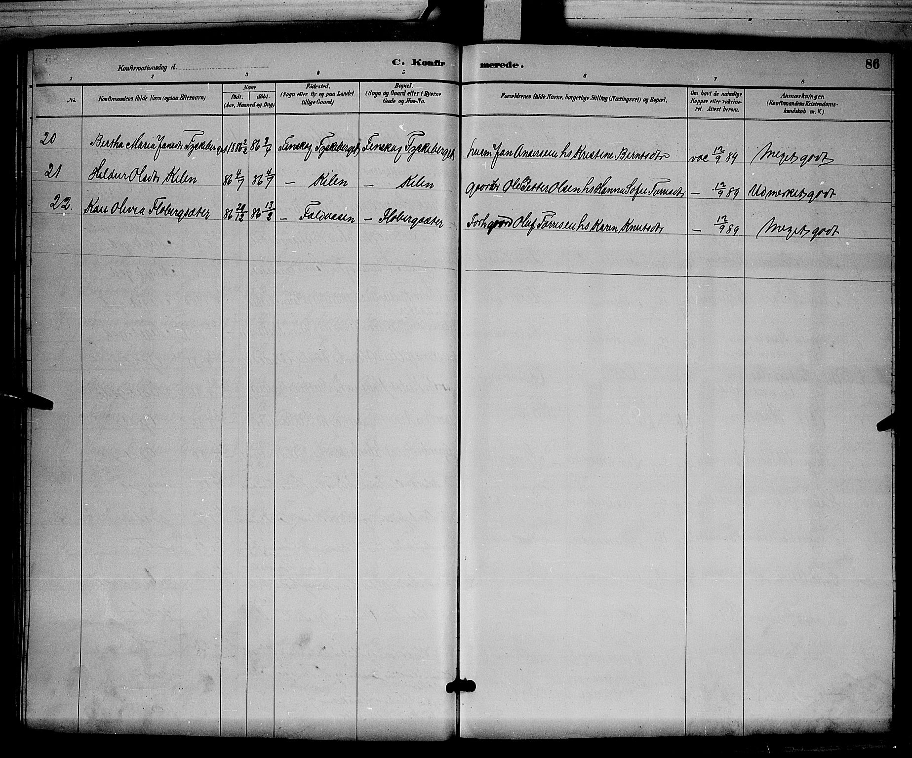 Åsnes prestekontor, AV/SAH-PREST-042/H/Ha/Hab/L0003: Parish register (copy) no. 3, 1890-1902, p. 86