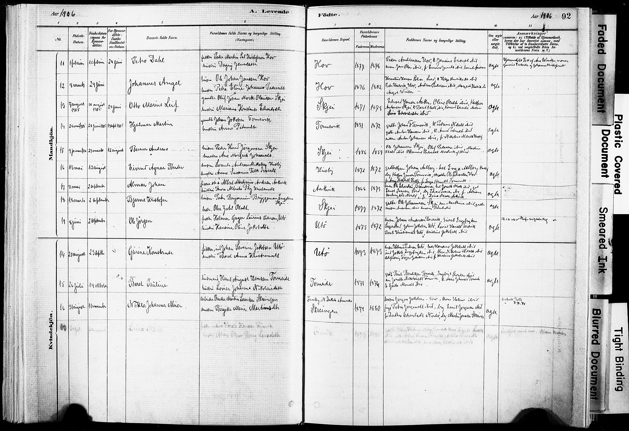 Ministerialprotokoller, klokkerbøker og fødselsregistre - Nordland, SAT/A-1459/835/L0525: Parish register (official) no. 835A03I, 1881-1910, p. 92