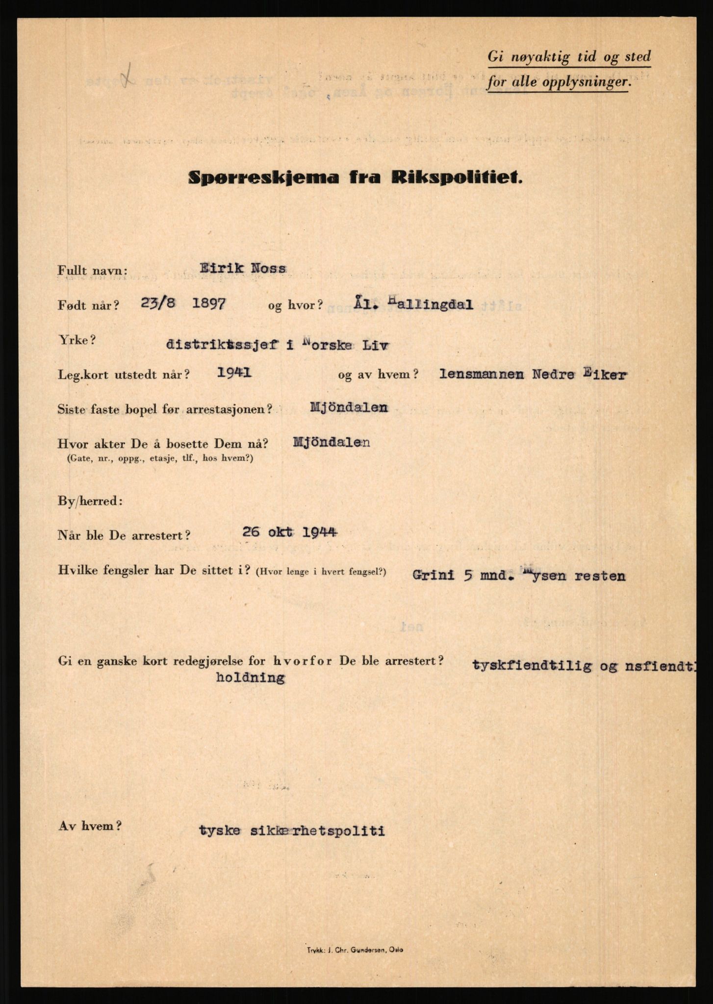 Rikspolitisjefen, AV/RA-S-1560/L/L0013: Noss, Eirik - Petrussen, Sigurd, 1940-1945, p. 1