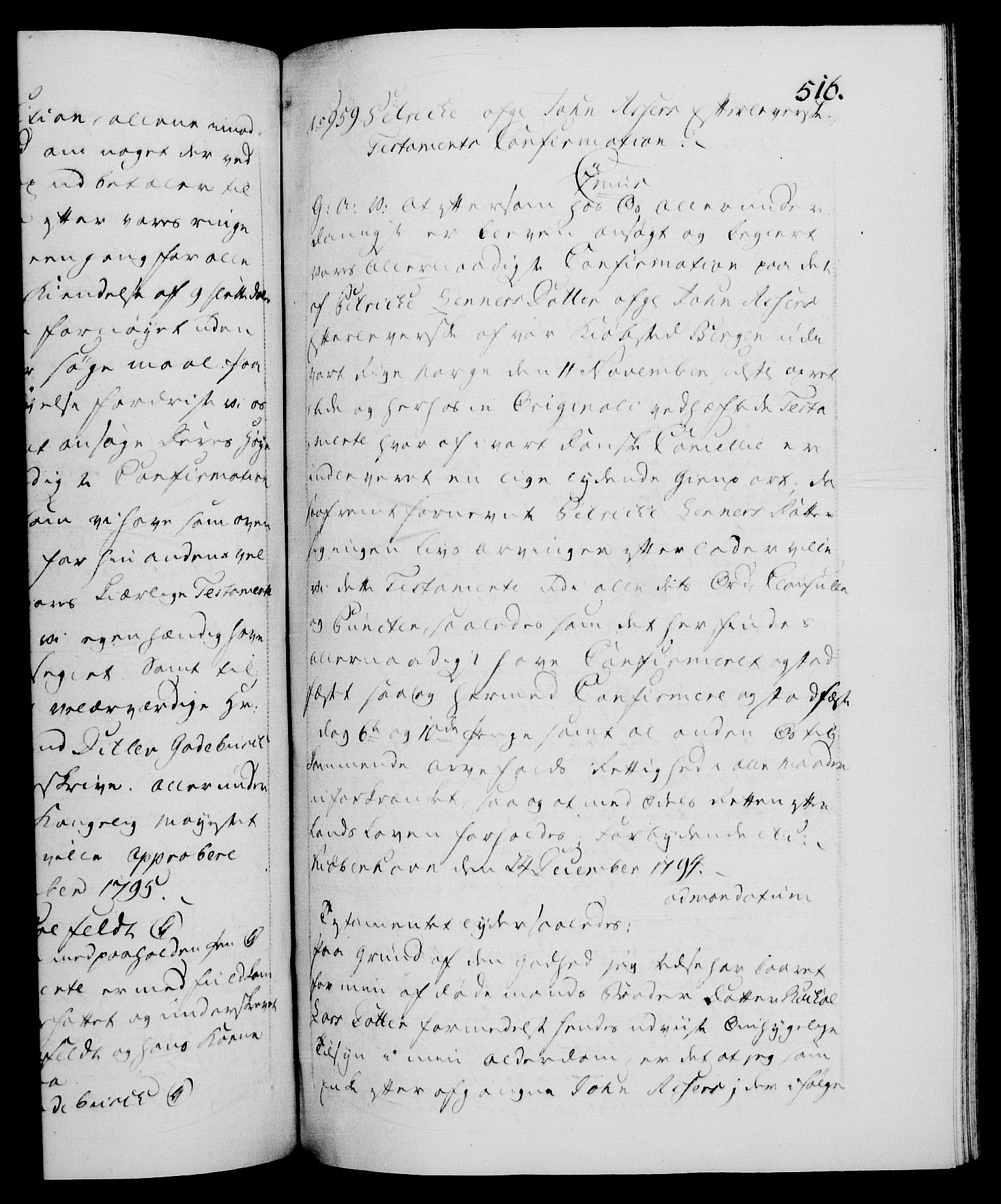 Danske Kanselli 1572-1799, RA/EA-3023/F/Fc/Fca/Fcaa/L0056: Norske registre, 1795-1796, p. 516a
