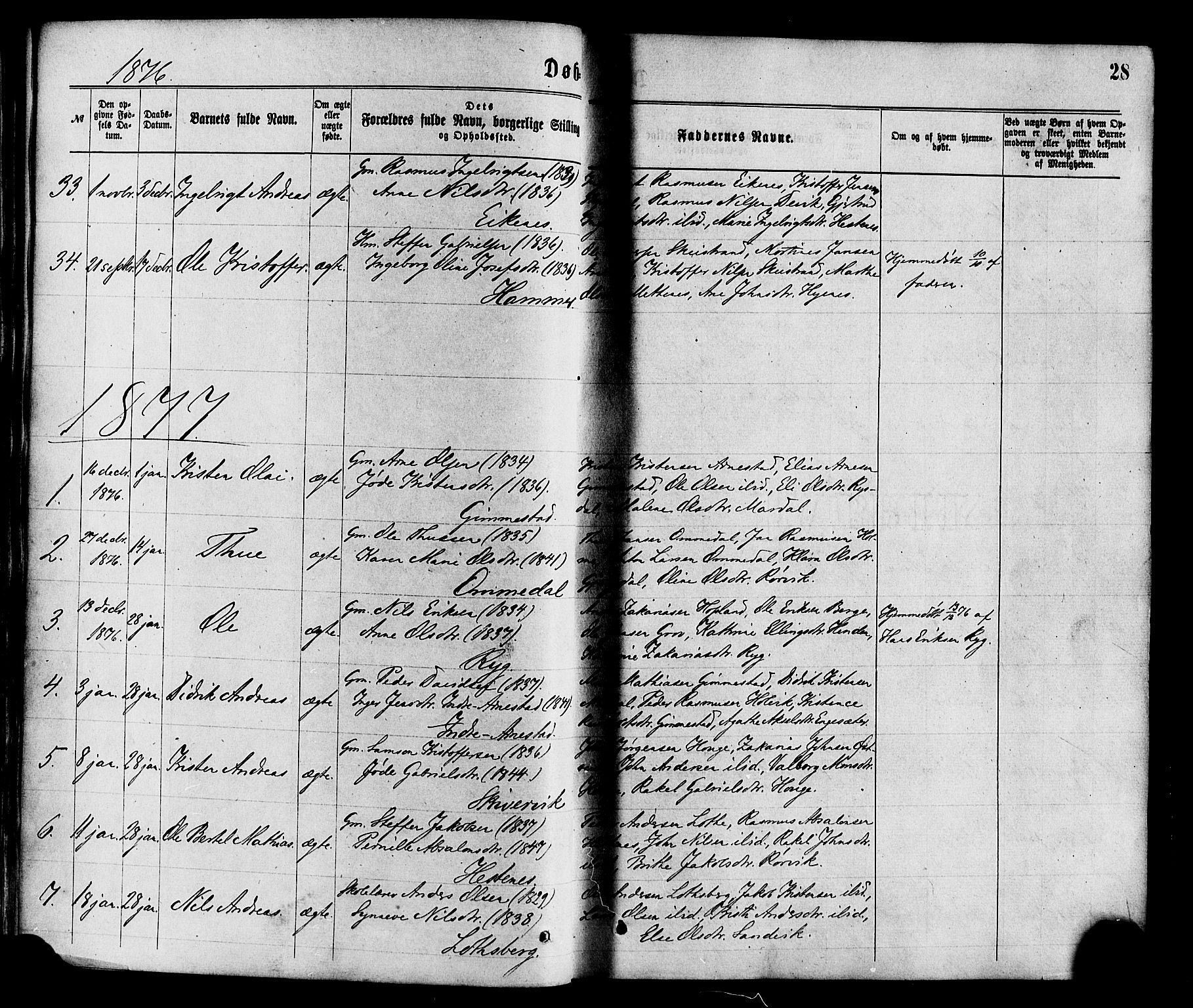 Gloppen sokneprestembete, SAB/A-80101/H/Haa/Haaa/L0010: Parish register (official) no. A 10, 1871-1884, p. 28