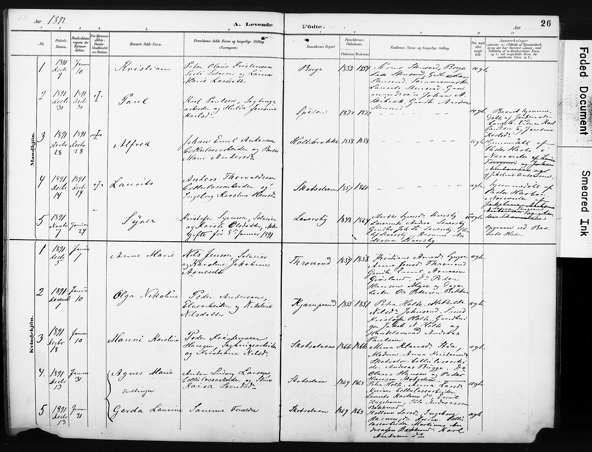 Eiker kirkebøker, AV/SAKO-A-4/F/Fc/L0002: Parish register (official) no. III 2, 1889-1897, p. 26