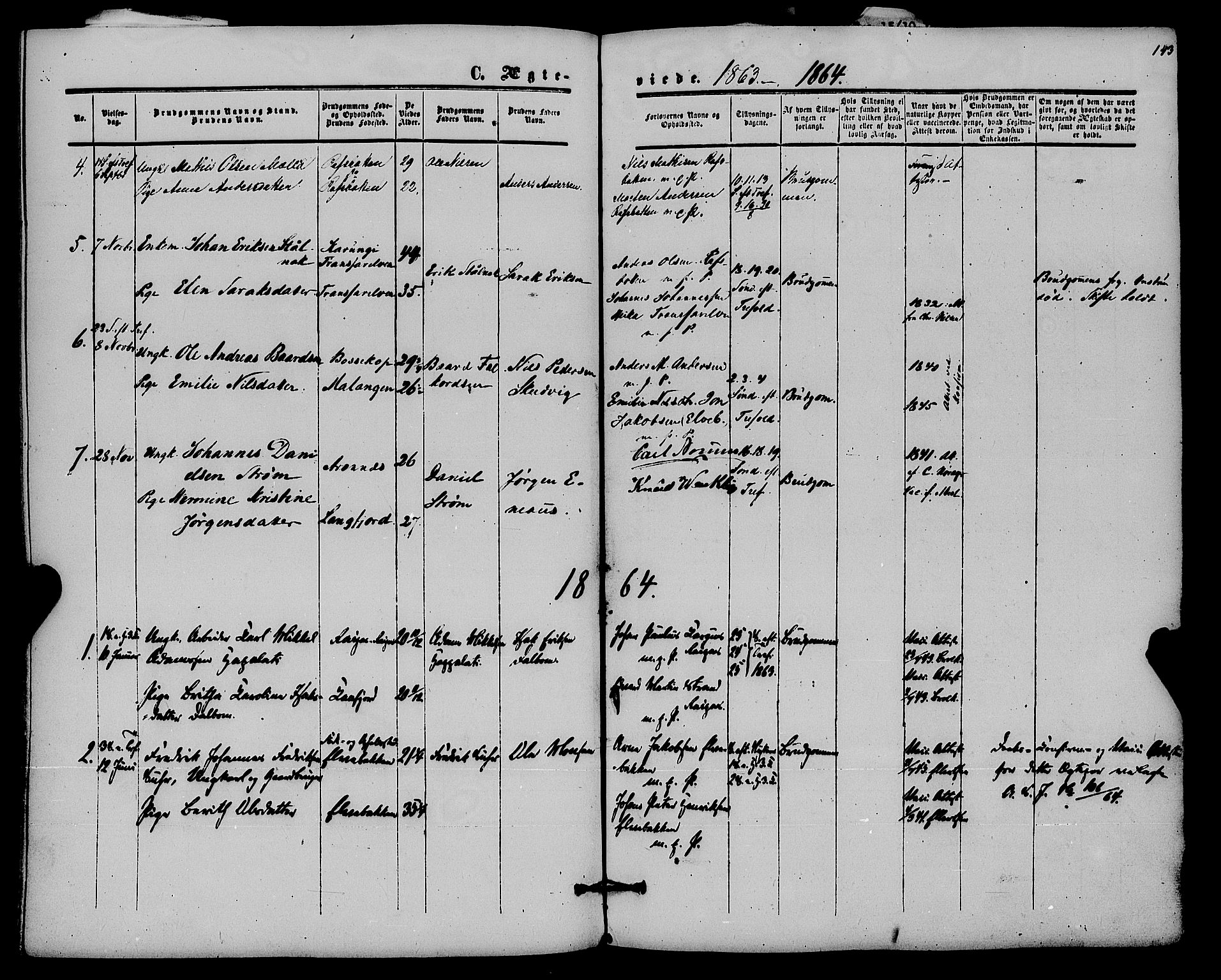 Alta sokneprestkontor, SATØ/S-1338/H/Ha/L0001.kirke: Parish register (official) no. 1, 1858-1878, p. 143
