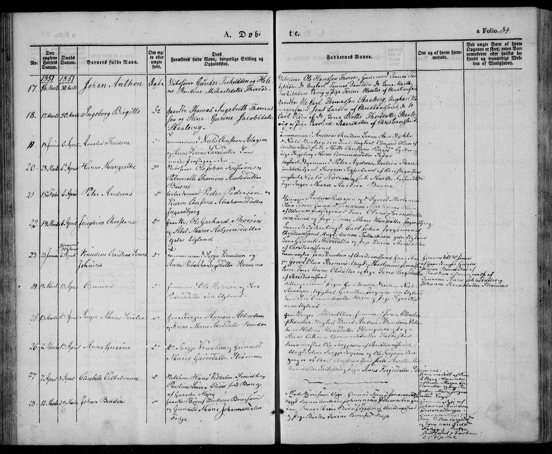 Oddernes sokneprestkontor, AV/SAK-1111-0033/F/Fa/Faa/L0006: Parish register (official) no. A 6, 1838-1851, p. 84