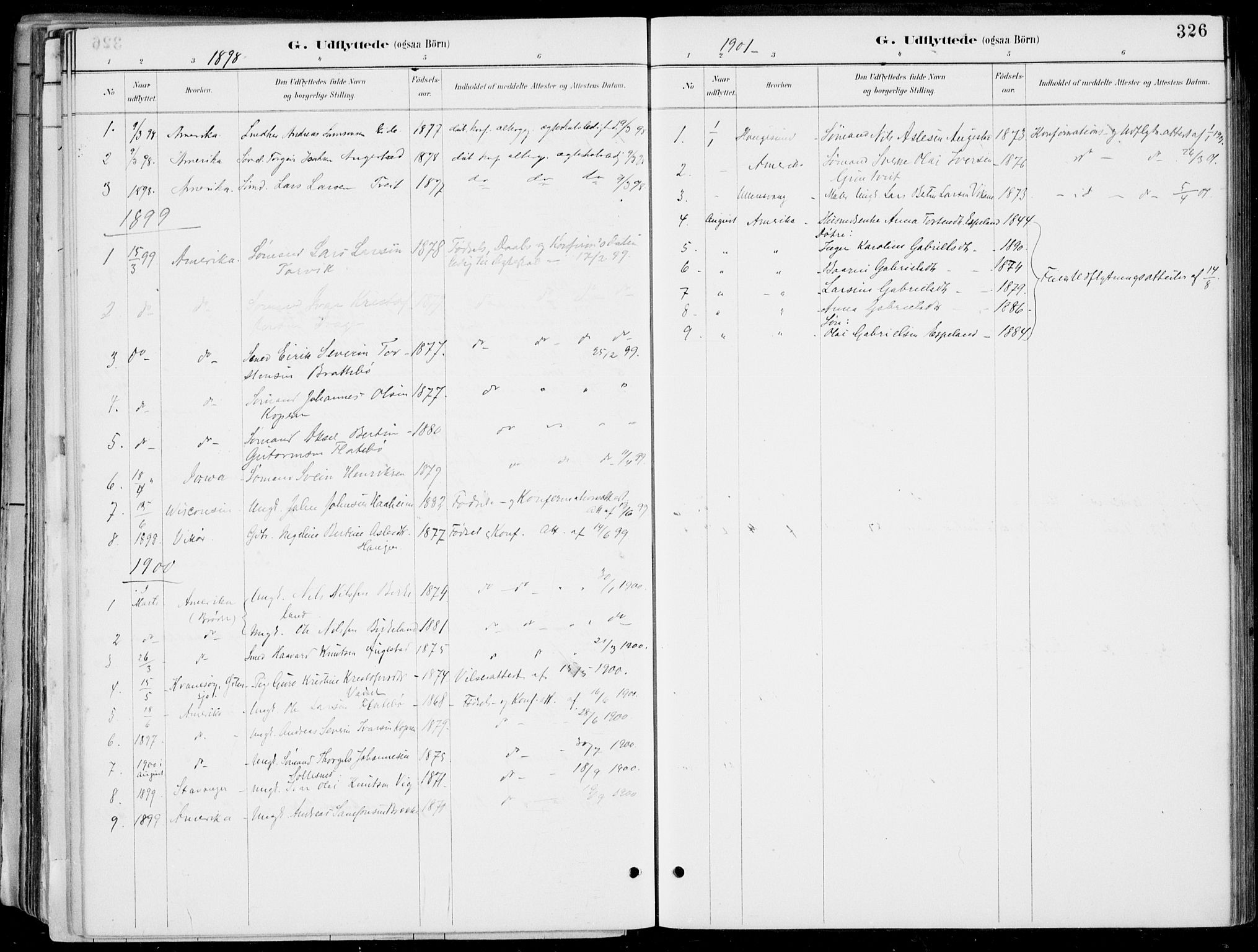 Strandebarm sokneprestembete, SAB/A-78401/H/Haa: Parish register (official) no. E  1, 1886-1908, p. 326