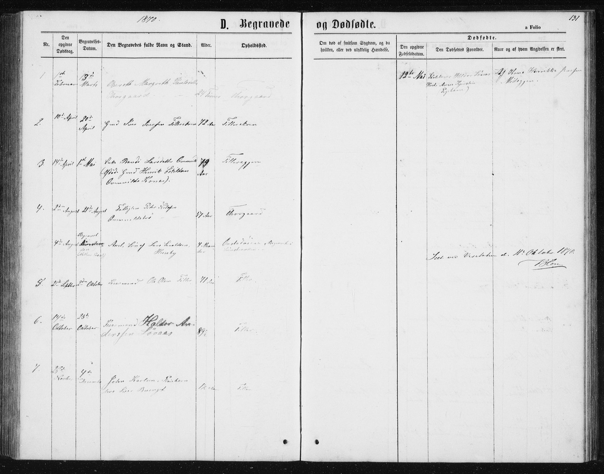 Ministerialprotokoller, klokkerbøker og fødselsregistre - Sør-Trøndelag, SAT/A-1456/621/L0459: Parish register (copy) no. 621C02, 1866-1895, p. 131
