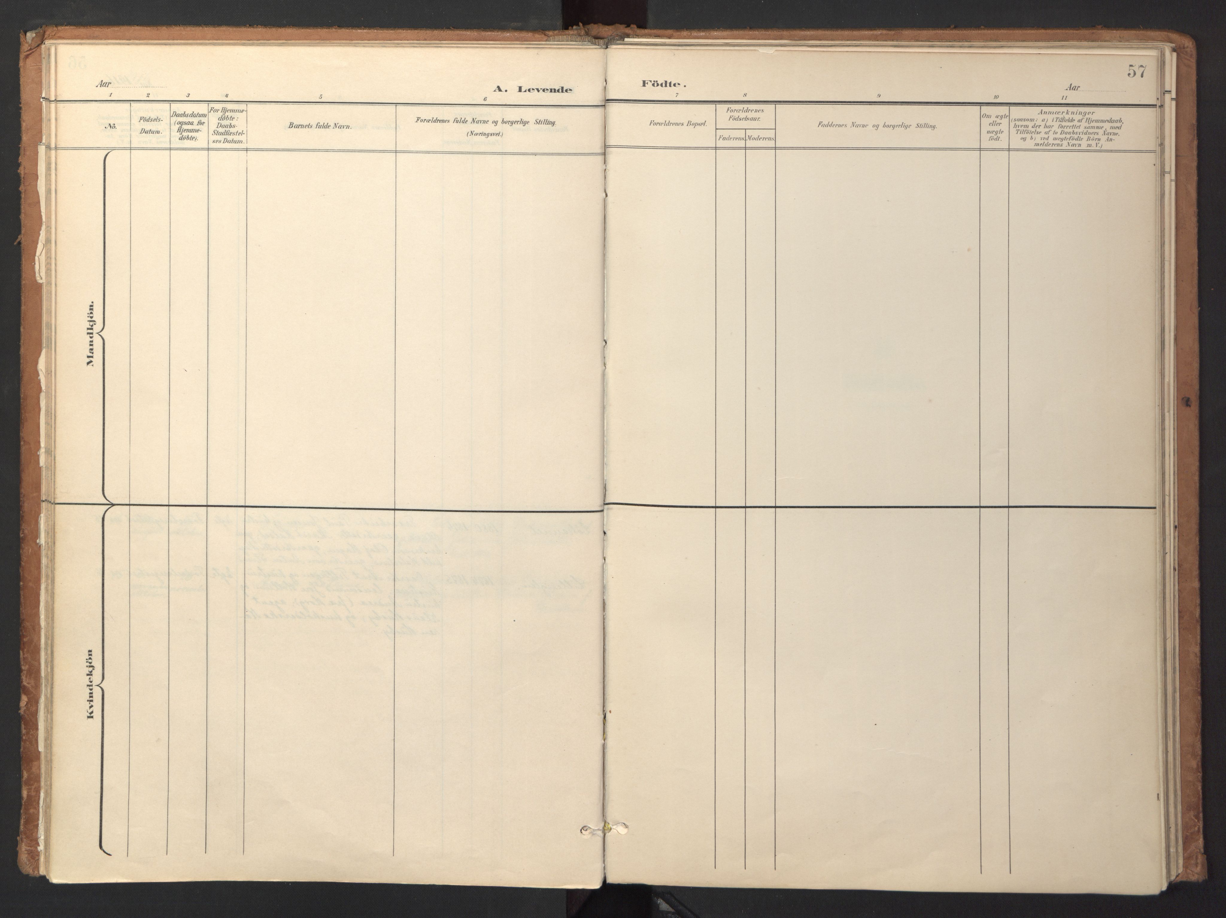 Ministerialprotokoller, klokkerbøker og fødselsregistre - Sør-Trøndelag, SAT/A-1456/618/L0448: Parish register (official) no. 618A11, 1898-1916, p. 57