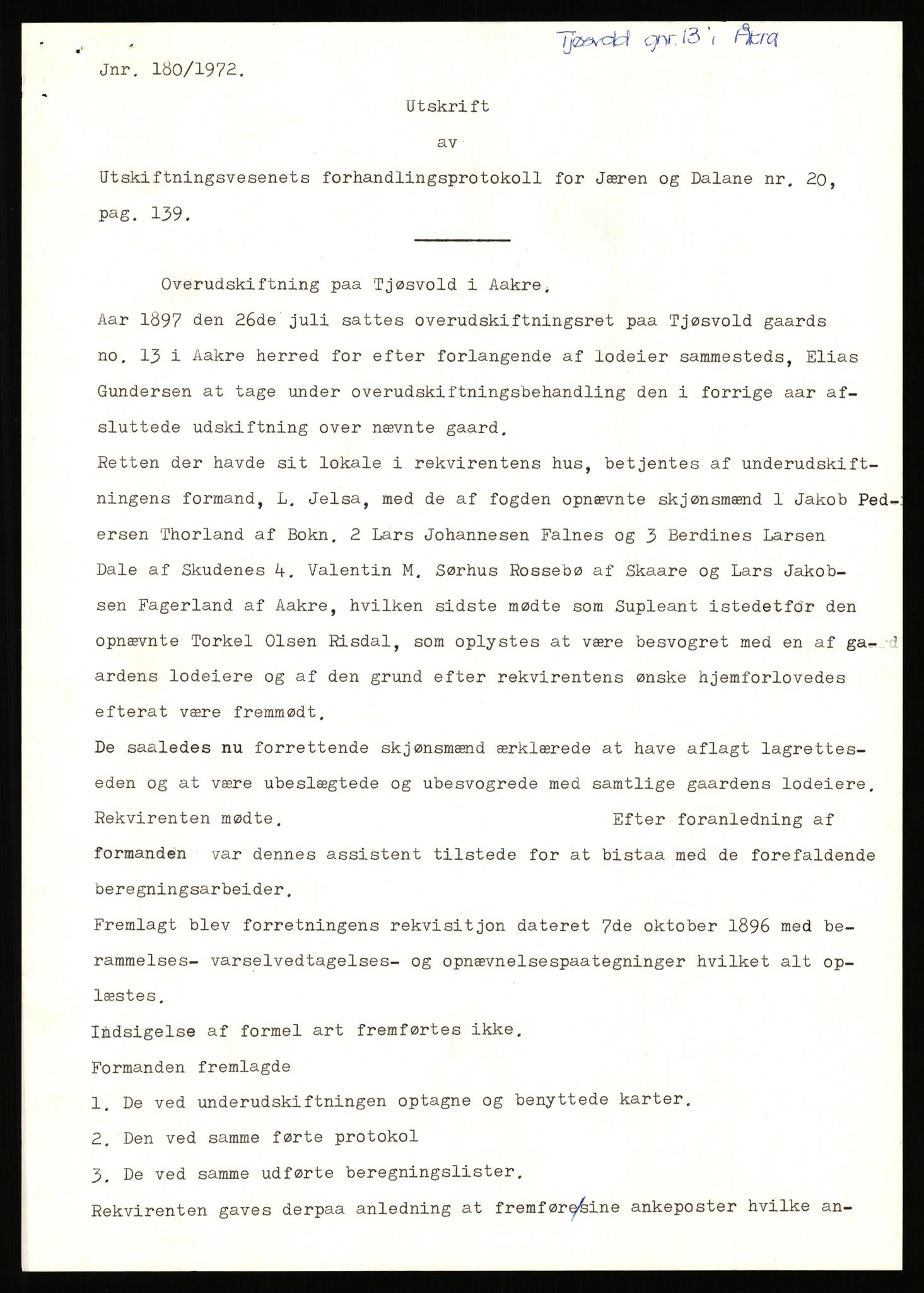 Statsarkivet i Stavanger, AV/SAST-A-101971/03/Y/Yj/L0087: Avskrifter sortert etter gårdsnavn: Tjemsland nordre - Todhammer, 1750-1930, p. 412