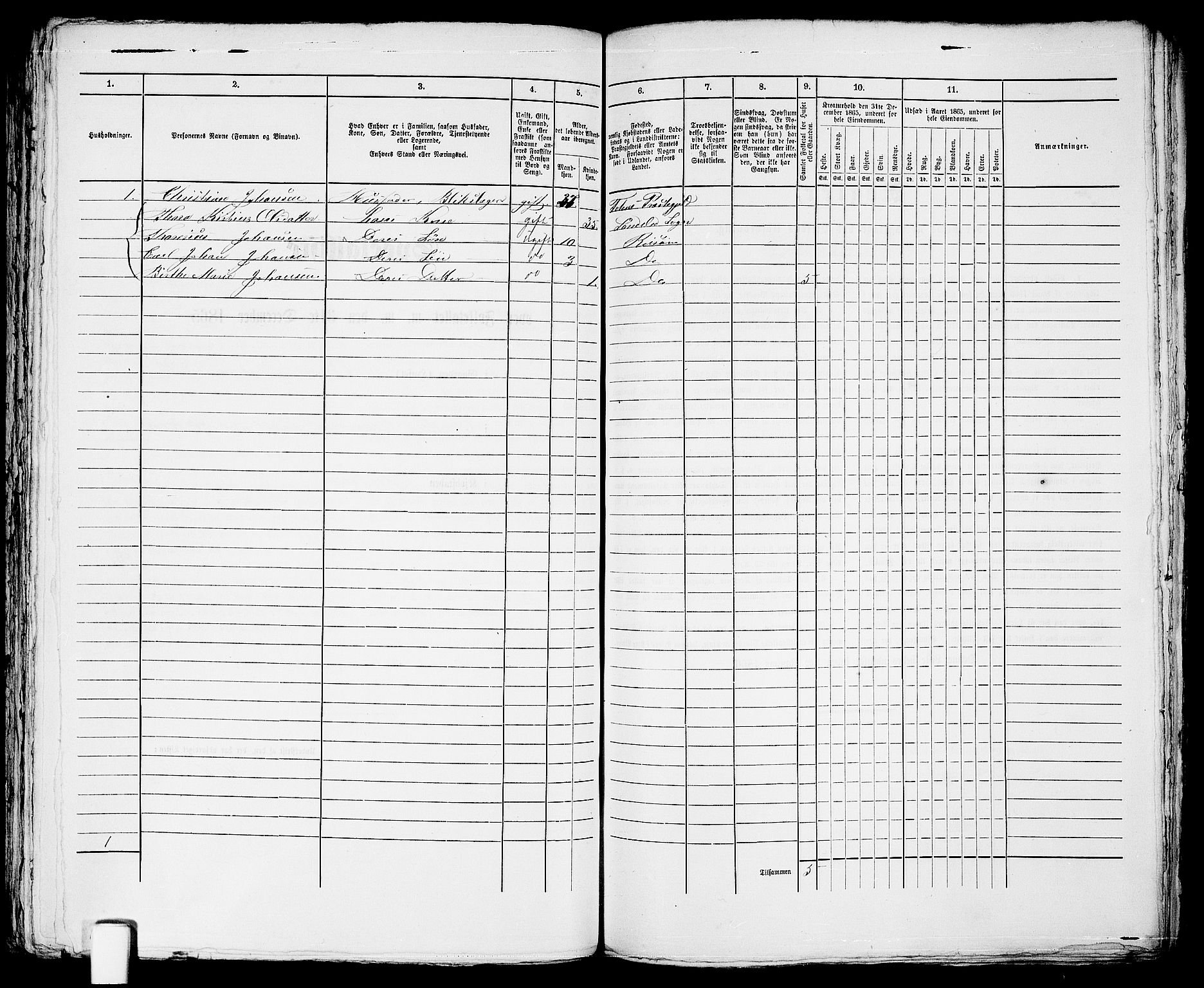 RA, 1865 census for Risør/Risør, 1865, p. 532